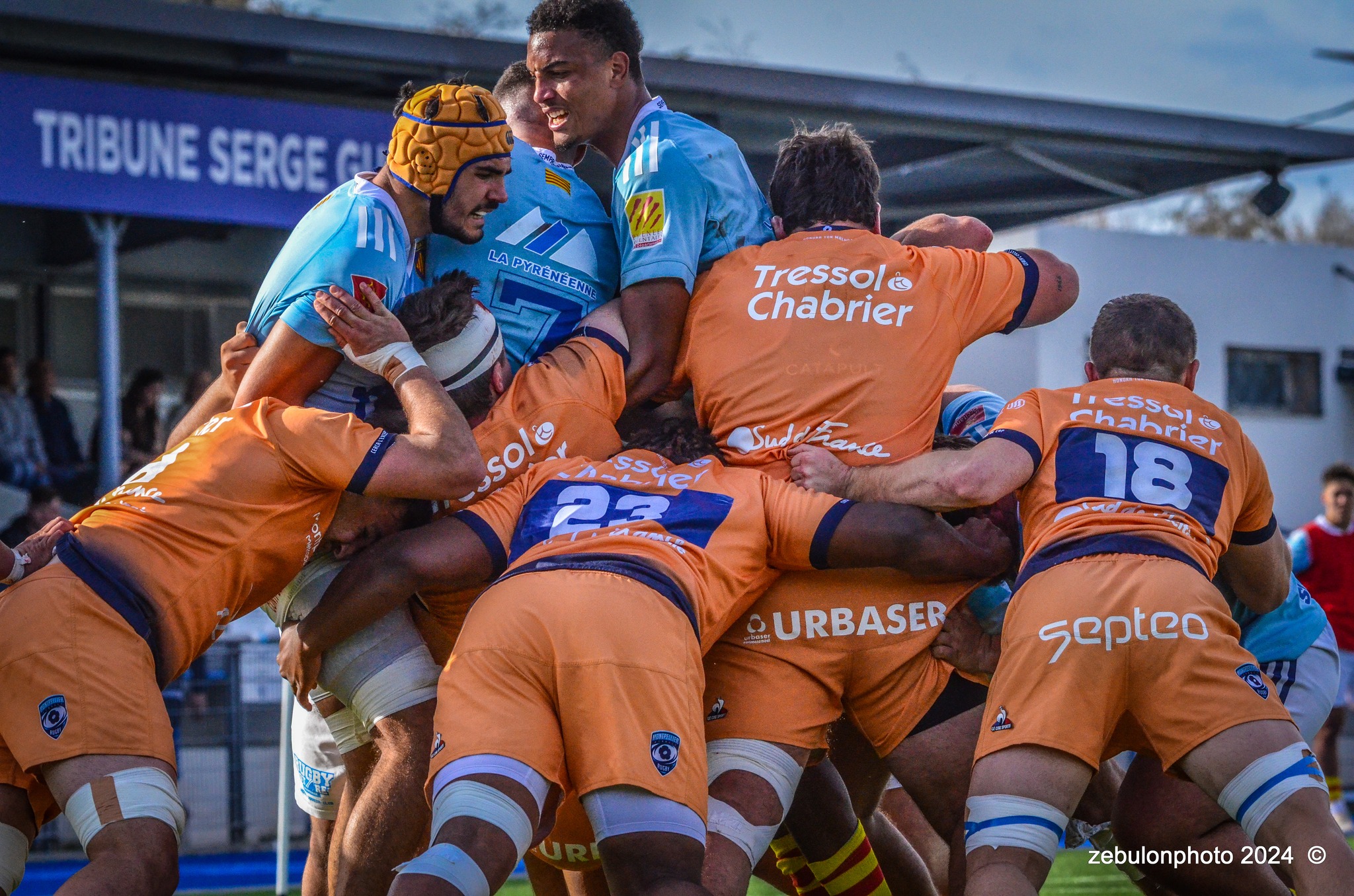  Montpellier Hérault Rugby - US Arlequins Perpignanais - Rugby - 2024 Espoirs - Montpellier (18) vs (7) Perpignan (#ESP24MHRUSAP03) Photo by: Photo Zebulon | Siuxy Sports 2024-03-16