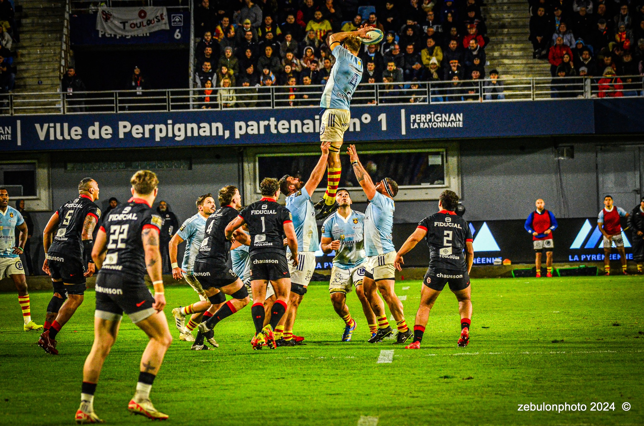  US Arlequins Perpignanais - RC Toulonnais - Rugby - TOP 14 - Perpignan (27) vs (17) RC Toulonnais (#TOP1424USAPRCT03) Photo by: Photo Zebulon | Siuxy Sports 2024-03-09