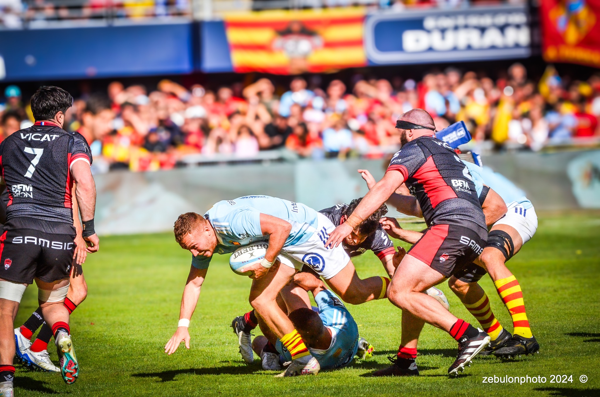  US Arlequins Perpignanais - Lyon Olympique Universitaire - Rugby - FFR 2024 - TOP14 - USAP (51) VS (20) LOU (#FFR24T14USALOU04) Photo by: Photo Zebulon | Siuxy Sports 2024-04-20