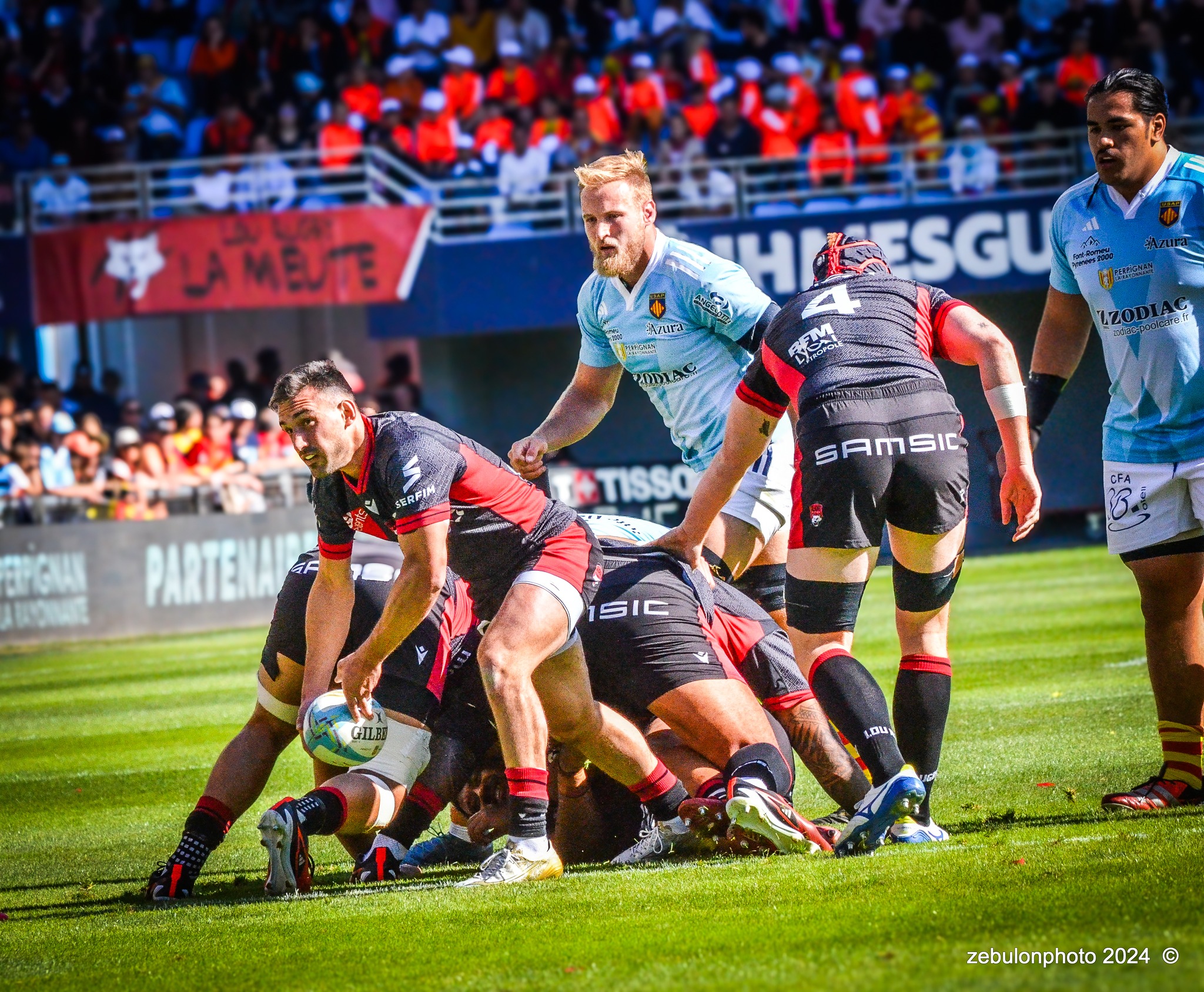  US Arlequins Perpignanais - Lyon Olympique Universitaire - Rugby - FFR 2024 - TOP14 - USAP (51) VS (20) LOU (#FFR24T14USALOU04) Photo by: Photo Zebulon | Siuxy Sports 2024-04-20