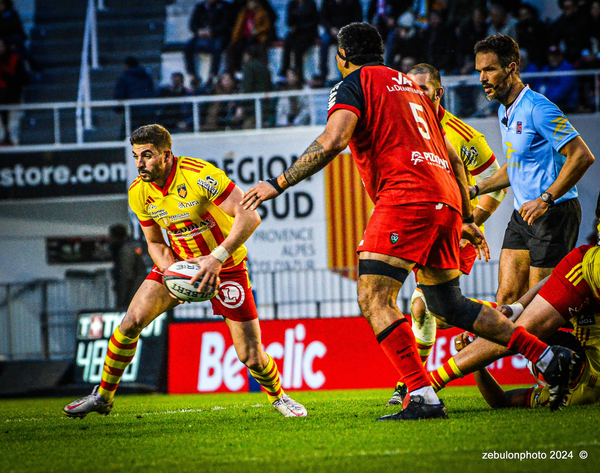 Sadek DEGHMACHE -  RC Toulonnais - US Arlequins Perpignanais - Rugby - TOP 14 - Toulon (44) vs (22) Perpignan (#TOP1424RCTUSAP03) Photo by: Photo Zebulon | Siuxy Sports 2024-03-02