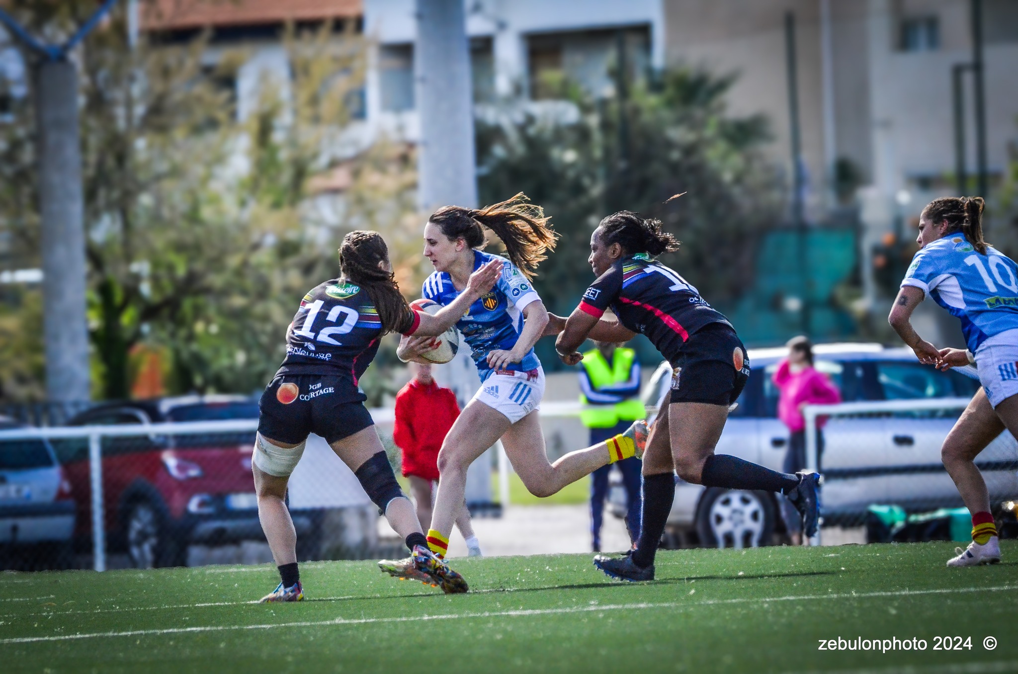  US Arlequins Perpignanais - RC Toulonnais - Rugby - FFR 2024 - Fed 2 Fém - USAP XV (5) vs (10) Toulon    (#FFR24F2FPERTOU03) Photo by: Photo Zebulon | Siuxy Sports 2024-03-31