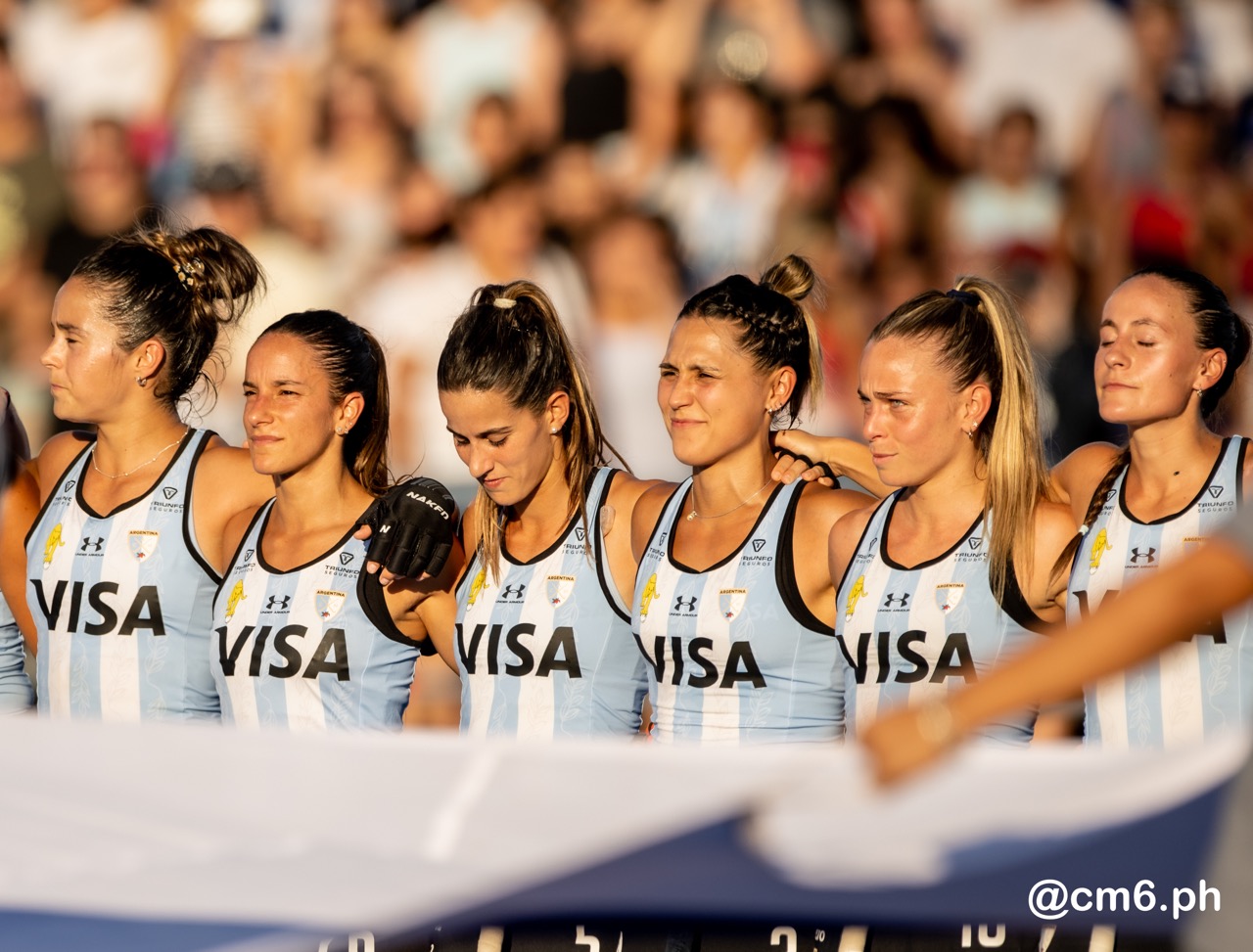 Agostina ALONSO - Maria Pilar CAMPOY - Agustina GORZELANY - Victoria SAUZE VALDEZ - Maria Delfina THOME GUSTAVINO - Eugenia TRINCHINETTI -  Selección femenina de hockey sobre césped de Argentina - Netherlands women's national field hockey team - Field hockey - FIH PRO LEAGUE FEM 2023-2024 - ARGENTINA (1) VS (7) Países Bajos (#FIHPF24ARGPAB12) Photo by: Christian Mas | Siuxy Sports 2023-12-12