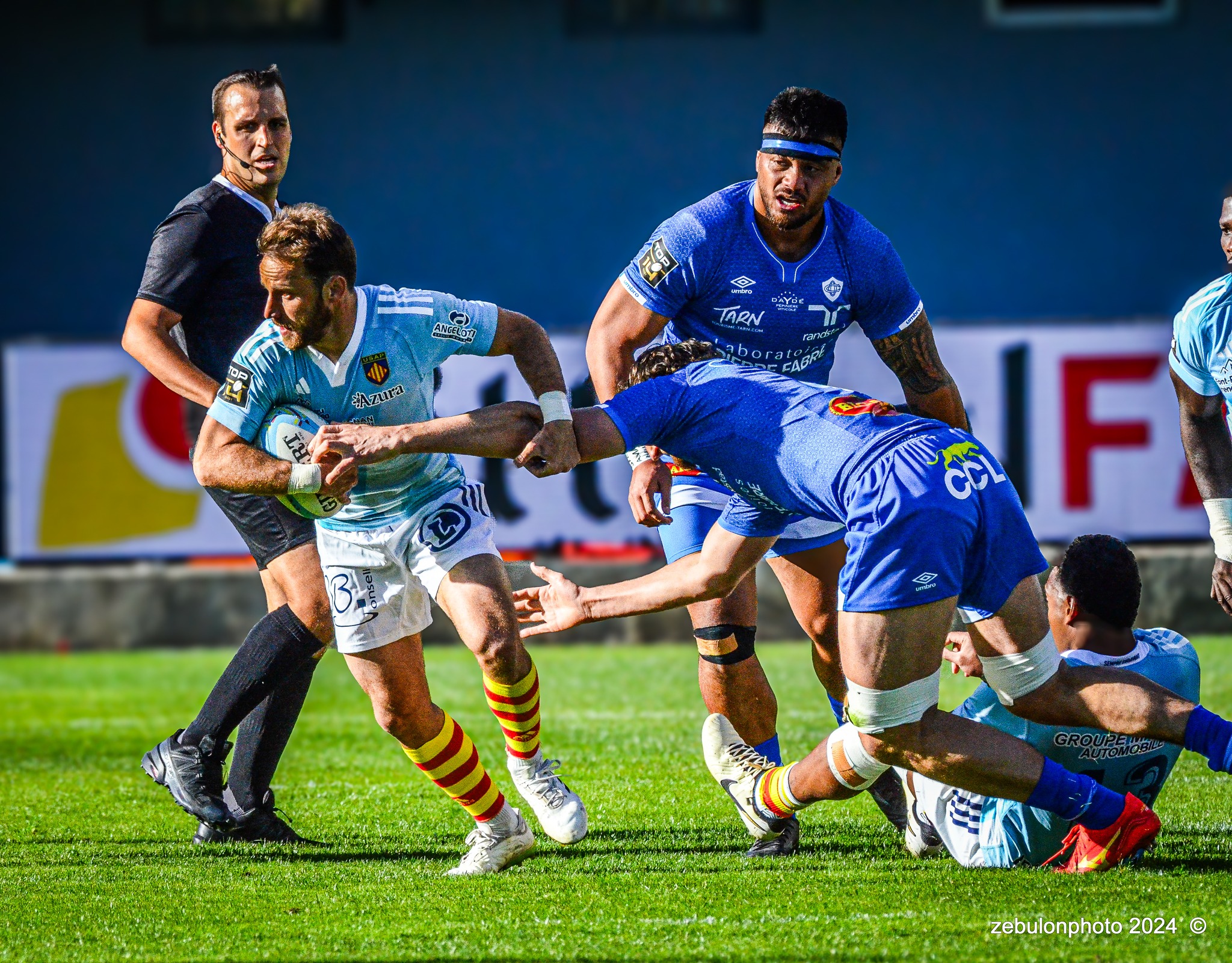  US Arlequins Perpignanais - Castres Olympique - Rugby - FFR 2024 - Top14 - USAP (43) vs (12) Castres  (#FFR24TOPPERCAS03) Photo by: Photo Zebulon | Siuxy Sports 2024-03-30