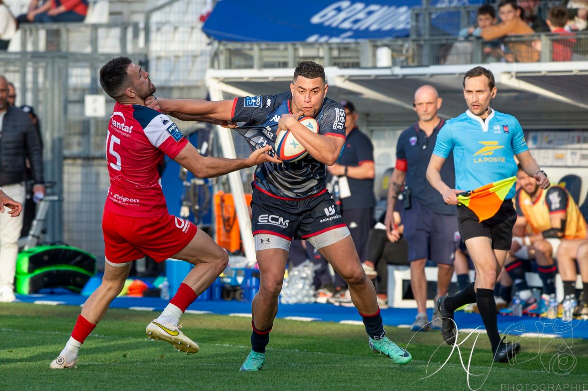 Karim QADIRI -  FC Grenoble Rugby - Stade Aurillacois - Rugby - FFR - 2024 PRO D2 - FC Grenoble (55) vs (10) Aurillac (#PD224T14FCGAUR04) Photo by: Karine Valentin | Siuxy Sports 2024-04-12