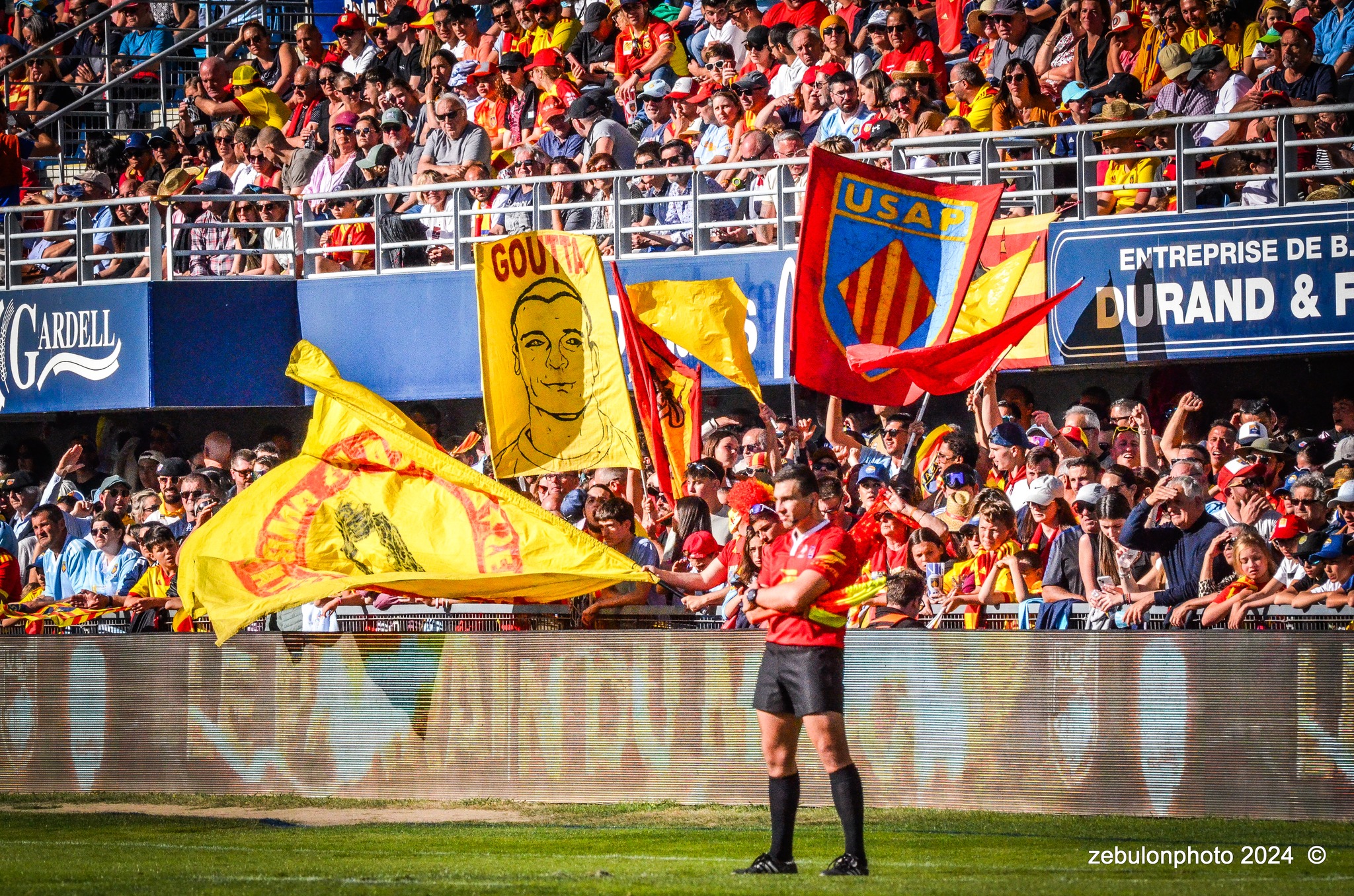  US Arlequins Perpignanais - Lyon Olympique Universitaire - Rugby - FFR 2024 - TOP14 - USAP (51) VS (20) LOU (#FFR24T14USALOU04) Photo by: Photo Zebulon | Siuxy Sports 2024-04-20