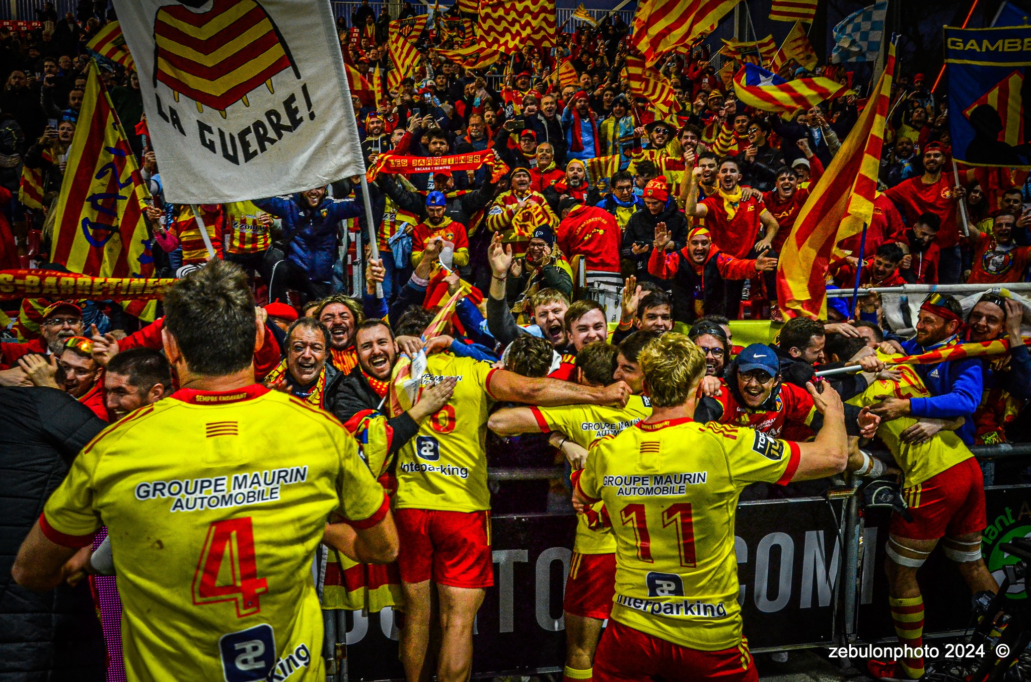  US Oyonnax Rugby - US Arlequins Perpignanais - Rugby - FFR - 2024 Top14 - Oyonnax (14) vs (15) USAP (#FFR24T14OYPP03) Photo by: Photo Zebulon | Siuxy Sports 2024-03-23