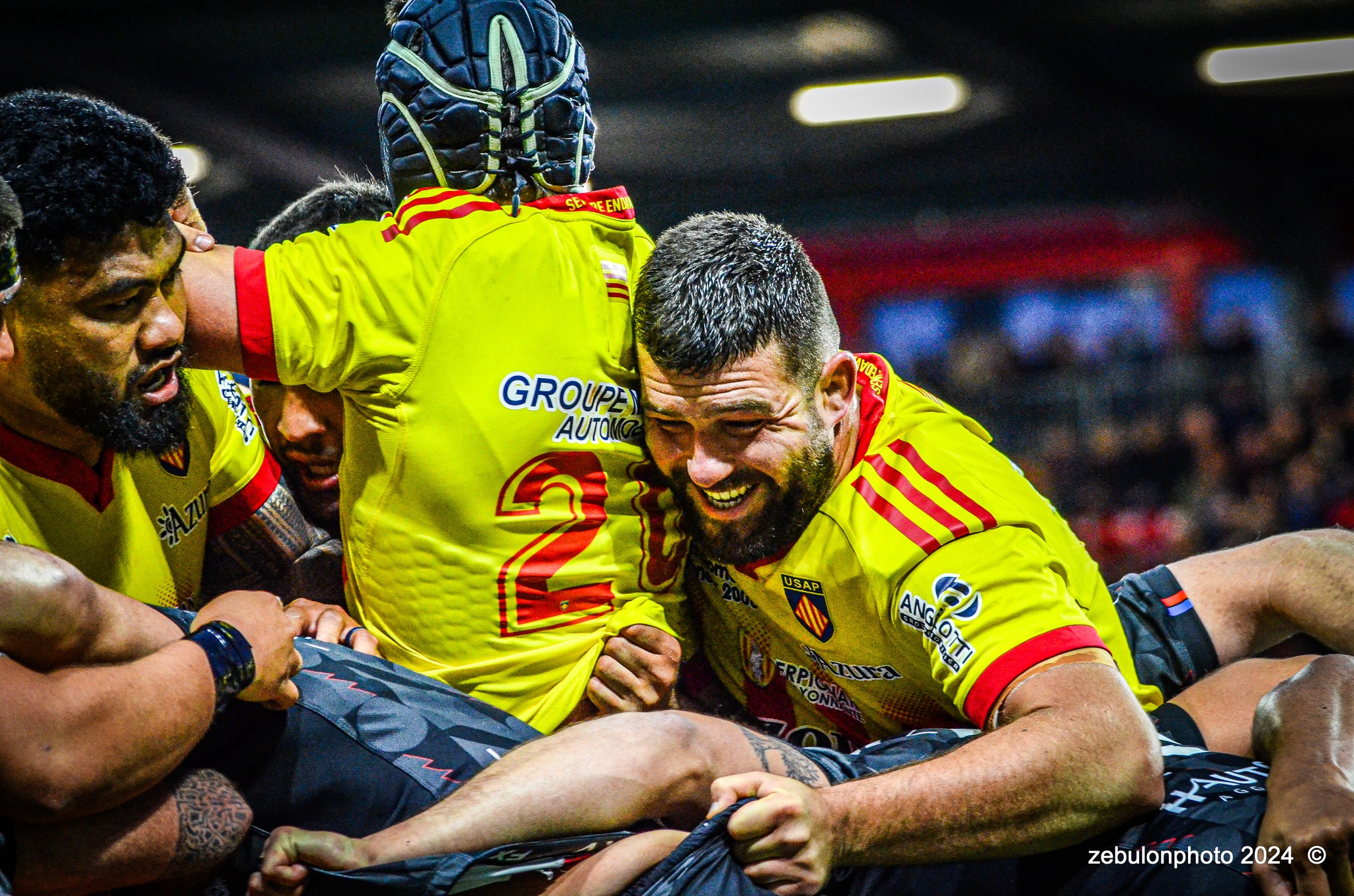  US Oyonnax Rugby - US Arlequins Perpignanais - Rugby - FFR - 2024 Top14 - Oyonnax (14) vs (15) USAP (#FFR24T14OYPP03) Photo by: Photo Zebulon | Siuxy Sports 2024-03-23