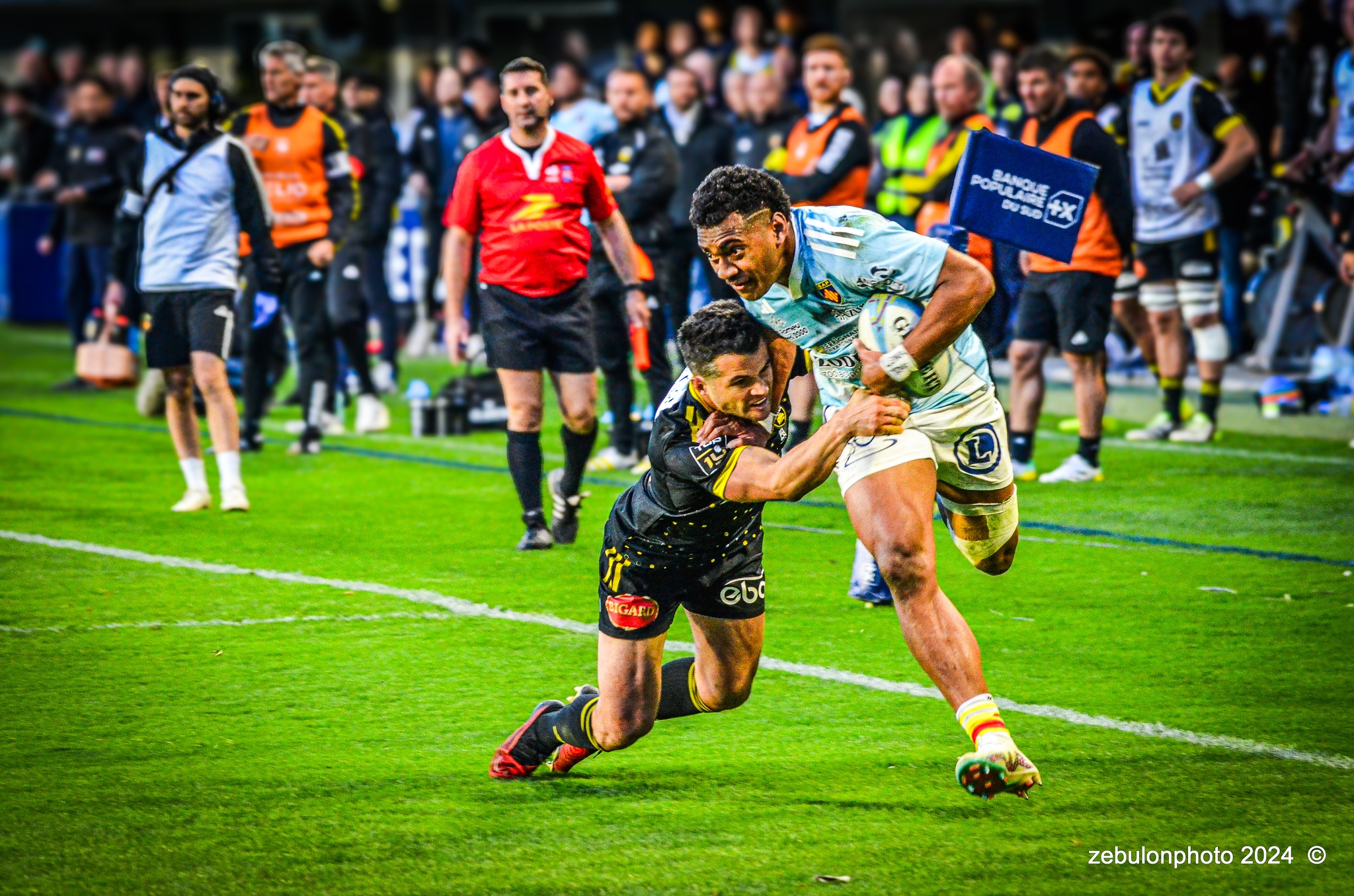  US Arlequins Perpignanais - Stade Rochelais - Rugby - TOP 14 - Perpignan (27) vs (15) La Rochelle (#TOP12USAPSR02) Photo by: Photo Zebulon | Siuxy Sports 2024-02-24