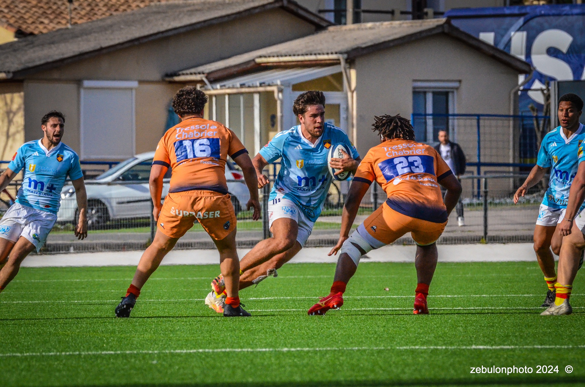  Montpellier Hérault Rugby - US Arlequins Perpignanais - Rugby - 2024 Espoirs - Montpellier (18) vs (7) Perpignan (#ESP24MHRUSAP03) Photo by: Photo Zebulon | Siuxy Sports 2024-03-16