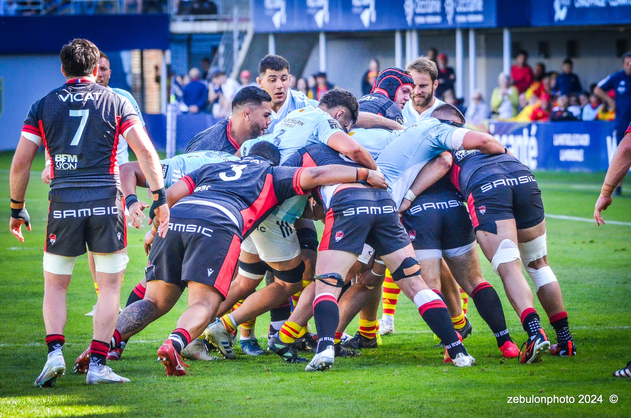  US Arlequins Perpignanais - Lyon Olympique Universitaire - Rugby - FFR 2024 - TOP14 - USAP (51) VS (20) LOU (#FFR24T14USALOU04) Photo by: Photo Zebulon | Siuxy Sports 2024-04-20
