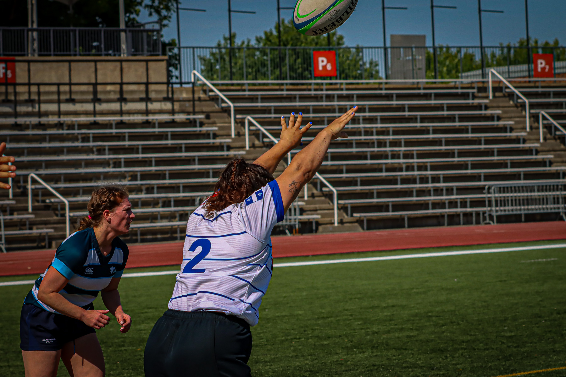  Équipe féminine - Rugby Québec - Ontario Blues (w) - Rugby - QORC-CROQ 2024 - FINALS - QUÉBEC EST (37) VS (13) ONTARIO EST - 1ST POSITION - Reel Mayarts (#QORC24QCEONE16) Photo by: Photo Mayarts | Siuxy Sports 2024-06-01