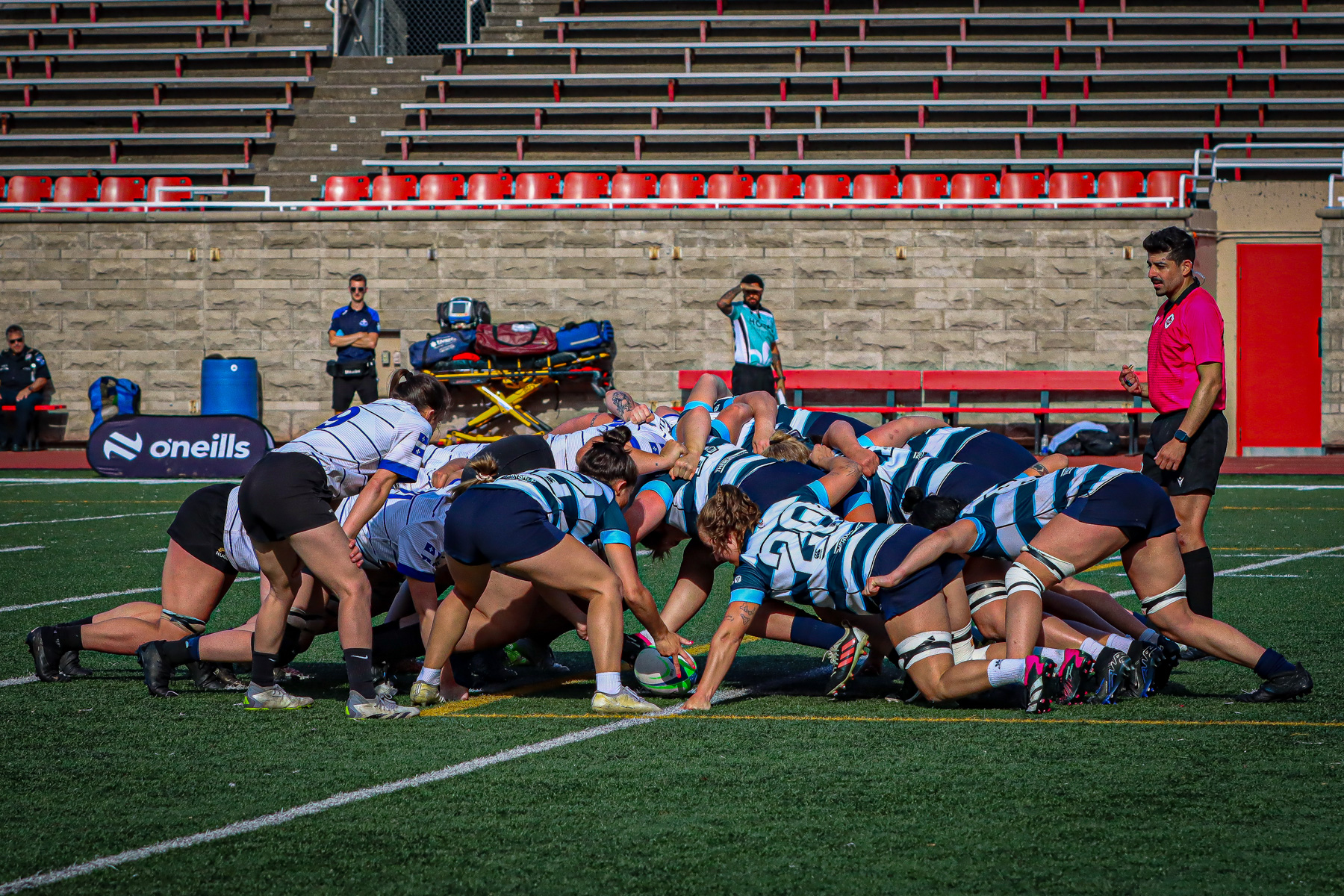  Équipe féminine - Rugby Québec - Ontario Blues (w) - Rugby - QORC-CROQ 2024 - FINALS - QUÉBEC EST (37) VS (13) ONTARIO EST - 1ST POSITION - Reel Mayarts (#QORC24QCEONE16) Photo by: Photo Mayarts | Siuxy Sports 2024-06-01