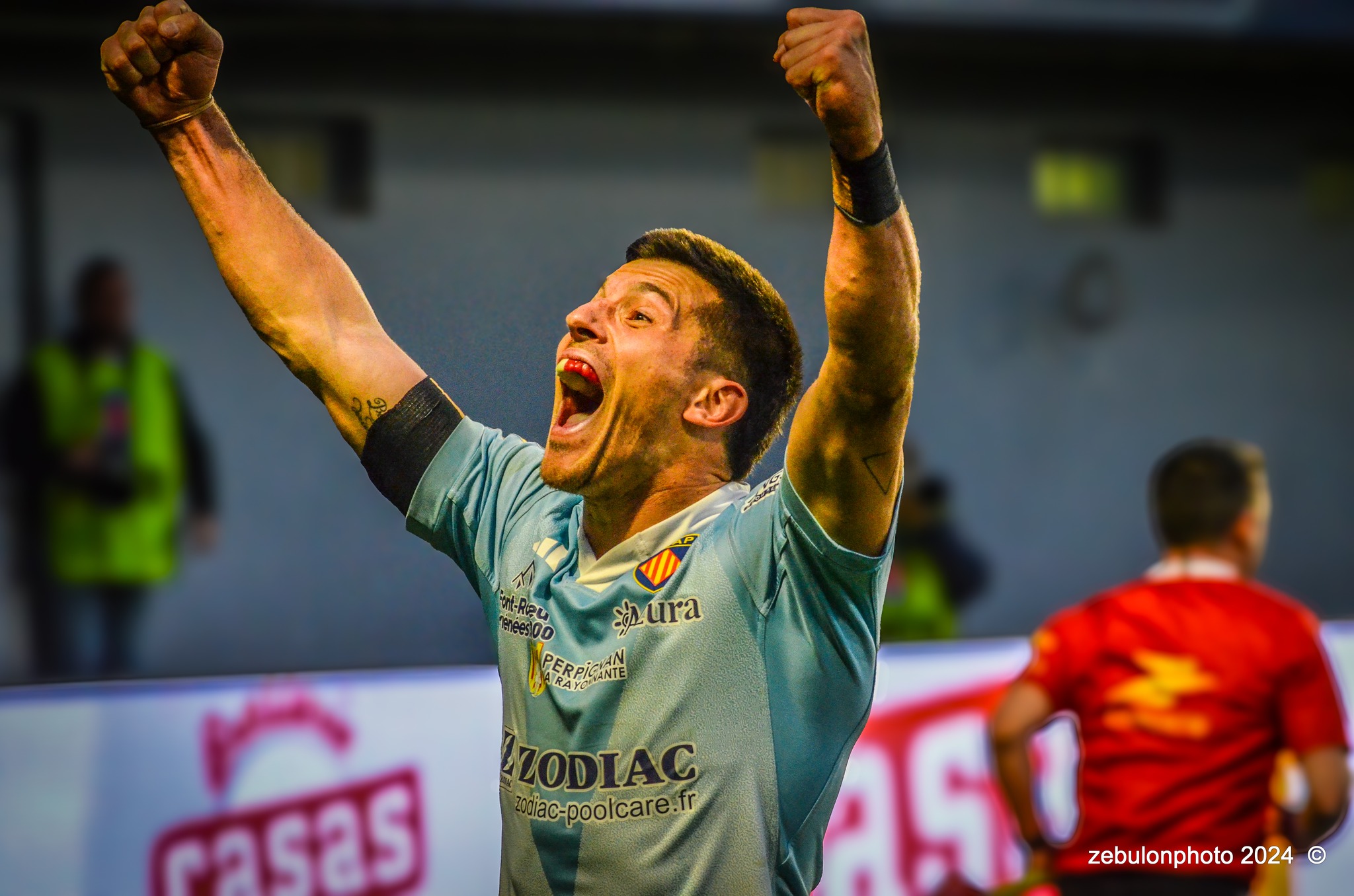  US Arlequins Perpignanais - Stade Rochelais - Rugby - TOP 14 - Perpignan (27) vs (15) La Rochelle (#TOP12USAPSR02) Photo by: Photo Zebulon | Siuxy Sports 2024-02-24