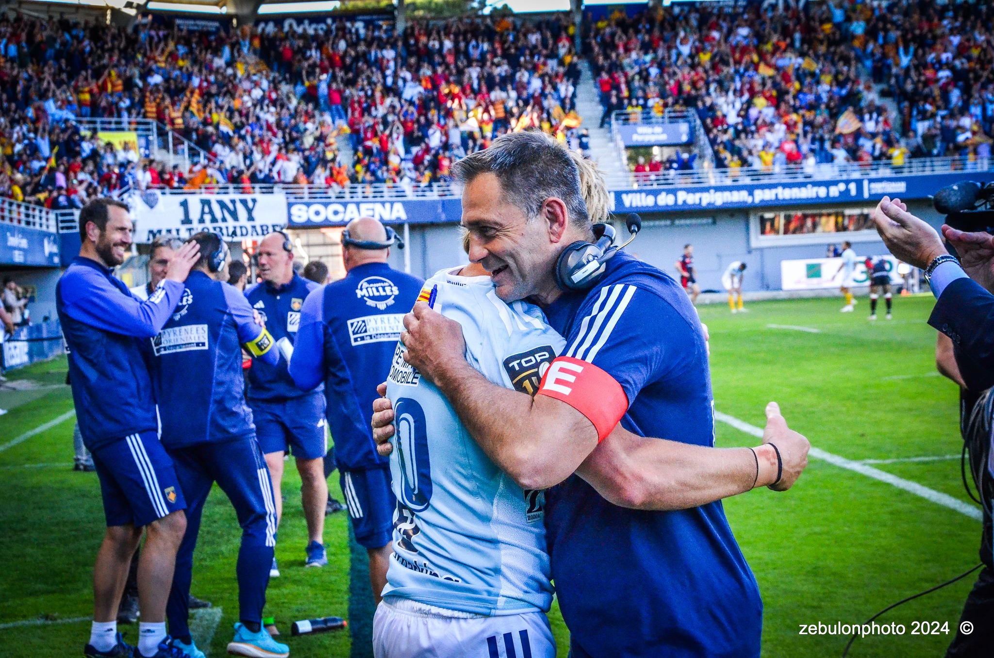  US Arlequins Perpignanais - Lyon Olympique Universitaire - Rugby - FFR 2024 - TOP14 - USAP (51) VS (20) LOU (#FFR24T14USALOU04) Photo by: Photo Zebulon | Siuxy Sports 2024-04-20