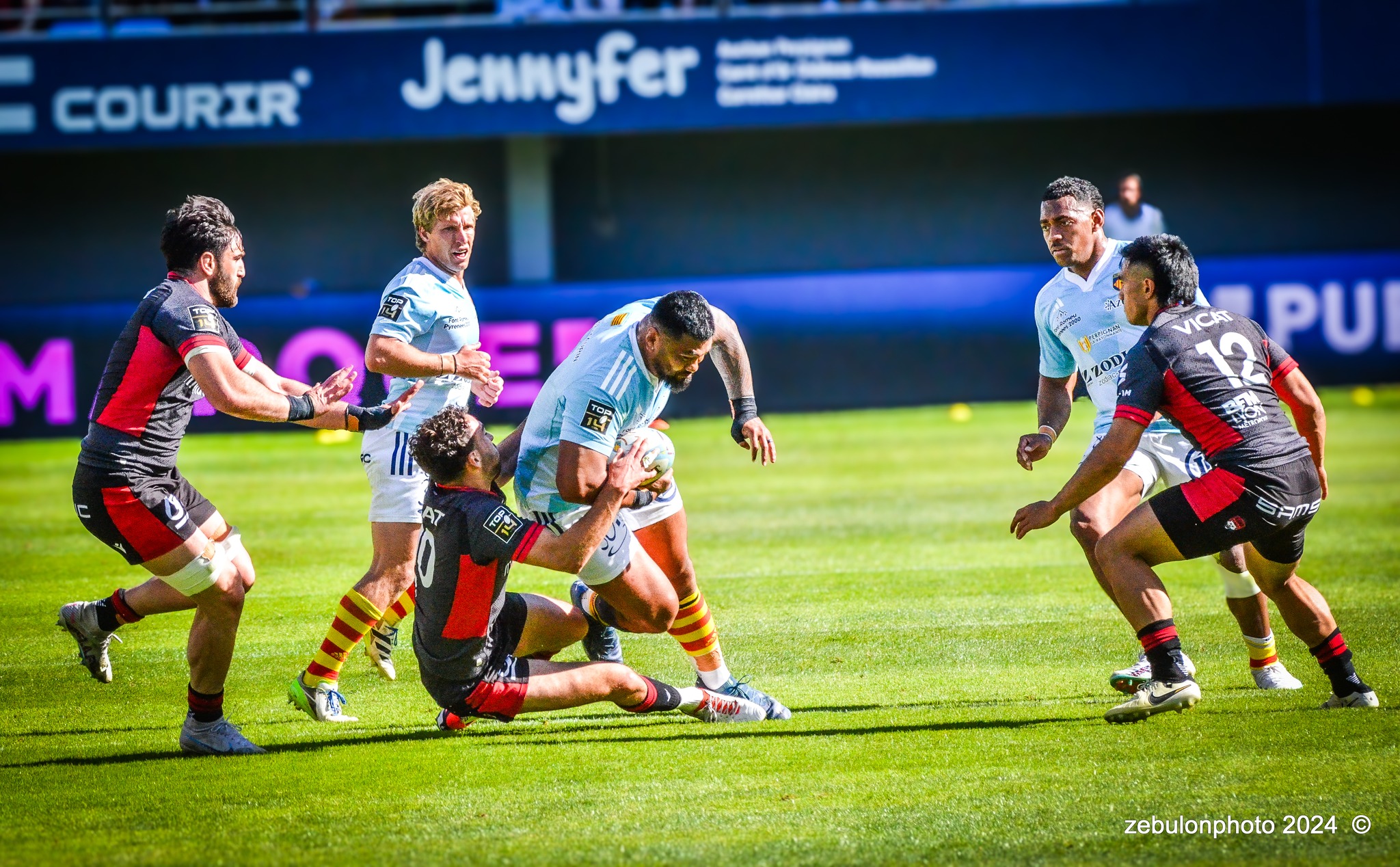  US Arlequins Perpignanais - Lyon Olympique Universitaire - Rugby - FFR 2024 - TOP14 - USAP (51) VS (20) LOU (#FFR24T14USALOU04) Photo by: Photo Zebulon | Siuxy Sports 2024-04-20