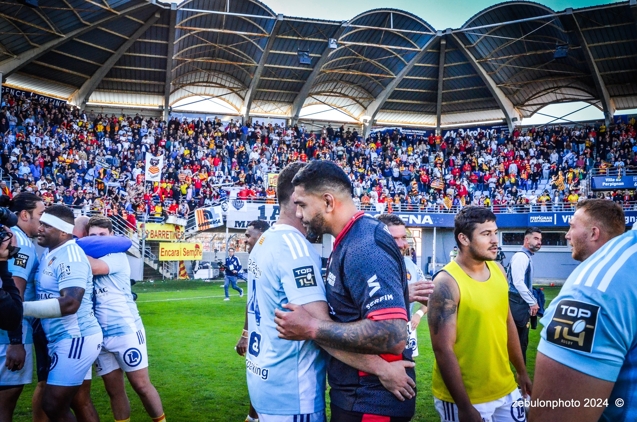  US Arlequins Perpignanais - Lyon Olympique Universitaire - Rugby - FFR 2024 - TOP14 - USAP (51) VS (20) LOU (#FFR24T14USALOU04) Photo by: Photo Zebulon | Siuxy Sports 2024-04-20