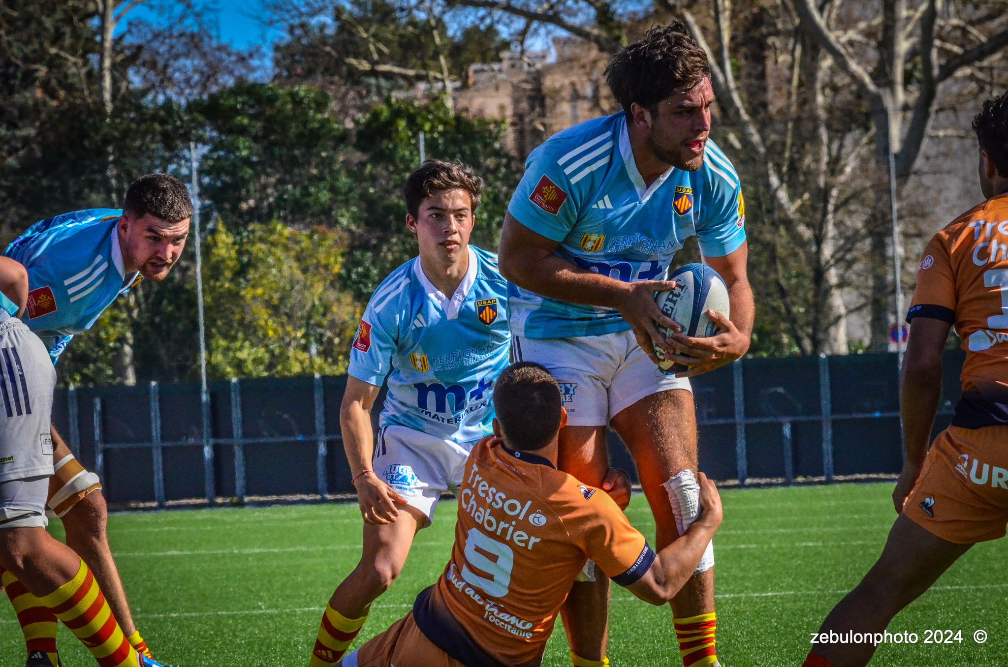  Montpellier Hérault Rugby - US Arlequins Perpignanais - Rugby - 2024 Espoirs - Montpellier (18) vs (7) Perpignan (#ESP24MHRUSAP03) Photo by: Photo Zebulon | Siuxy Sports 2024-03-16