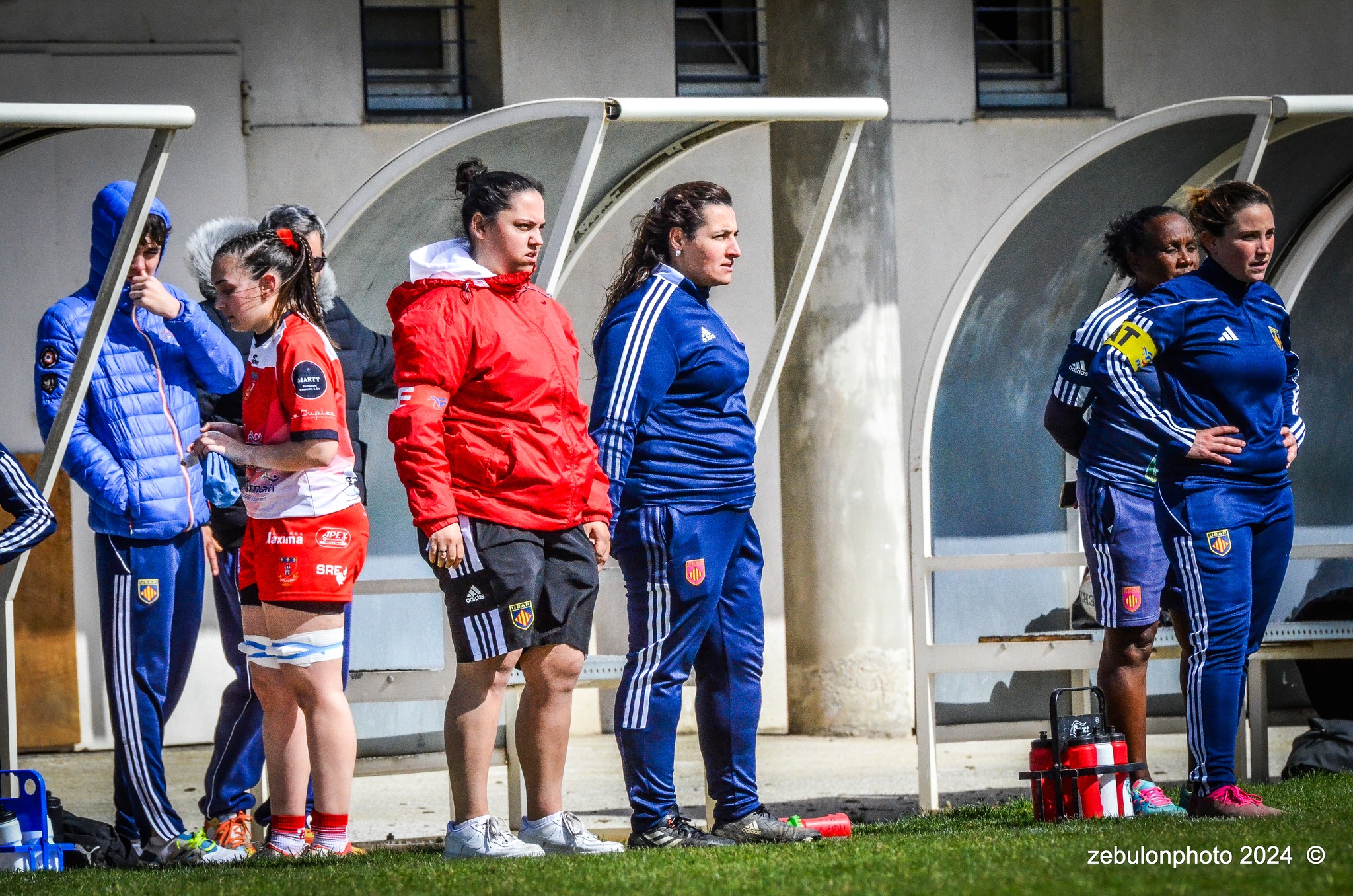  US Arlequins Perpignanais - RO Castelnaudary - Rugby - FFR 2024 - Fed 2 Fém - USAP XV (55) vs (7) RO Castelnaudary     (#FFR24F2FPERCAS03) Photo by: Photo Zebulon | Siuxy Sports 2024-03-30