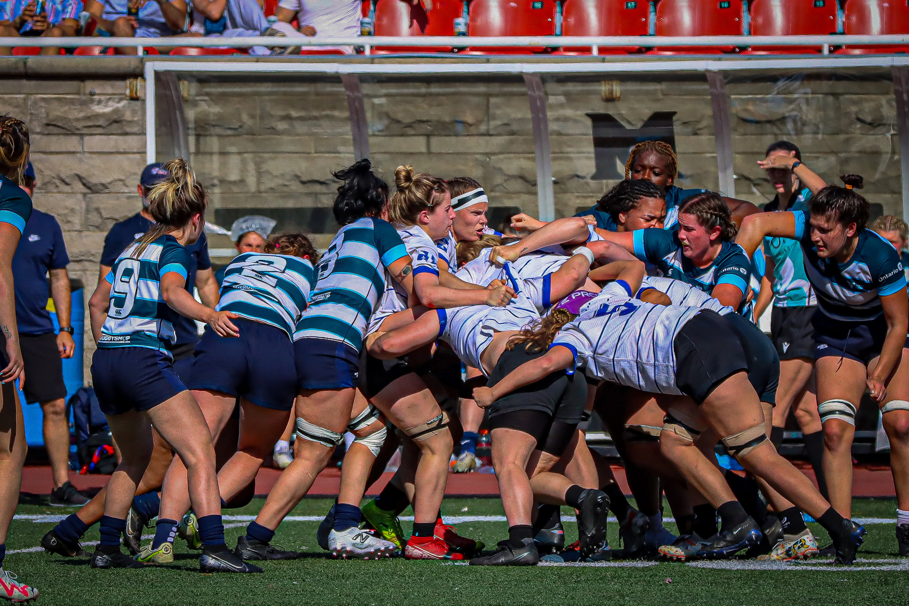  Équipe féminine - Rugby Québec - Ontario Blues (w) - Rugby - QORC-CROQ 2024 - FINALS - QUÉBEC EST (37) VS (13) ONTARIO EST - 1ST POSITION - Reel Mayarts (#QORC24QCEONE16) Photo by: Photo Mayarts | Siuxy Sports 2024-06-01