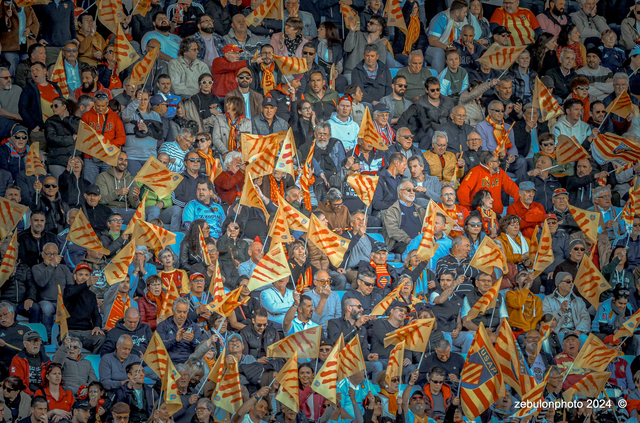  US Arlequins Perpignanais - Castres Olympique - Rugby - FFR 2024 - Top14 - USAP (43) vs (12) Castres  (#FFR24TOPPERCAS03) Photo by: Photo Zebulon | Siuxy Sports 2024-03-30