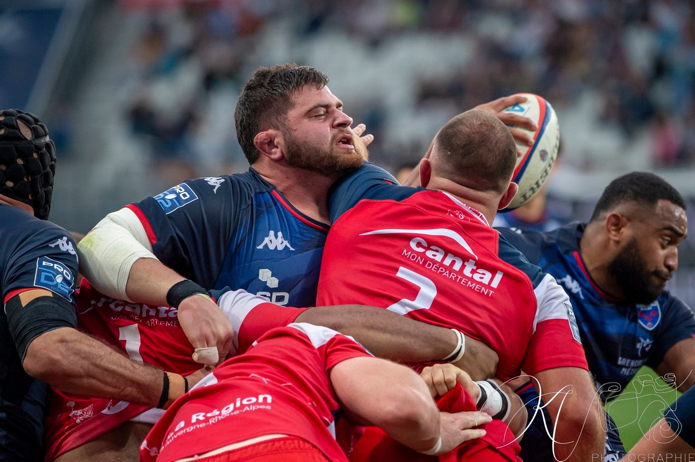 Irakli APTSIAURI -  FC Grenoble Rugby - Stade Aurillacois - Rugby - FFR - 2024 PRO D2 - FC Grenoble (55) vs (10) Aurillac (#PD224T14FCGAUR04) Photo by: Karine Valentin | Siuxy Sports 2024-04-12