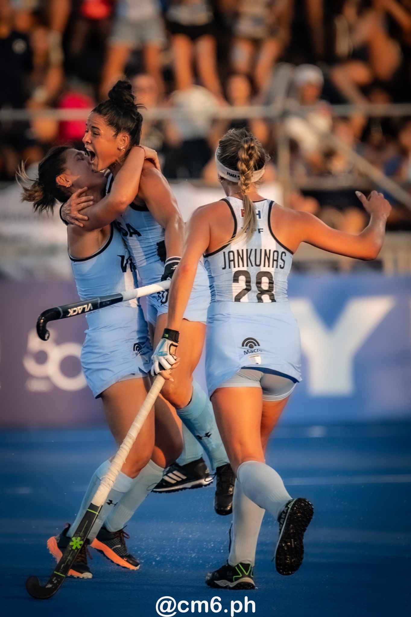 Agustina GORZELANY - Maria Jose GRANATTO - Julieta JANKUNAS -  Selección femenina de hockey sobre césped de Argentina - Netherlands women's national field hockey team - Field hockey - FIH Pro League Fem 2023-2024 - Argentina (1) vs (4) Netherlands (#FIHPF24ARGNET12) Photo by: Christian Mas | Siuxy Sports 2023-12-08