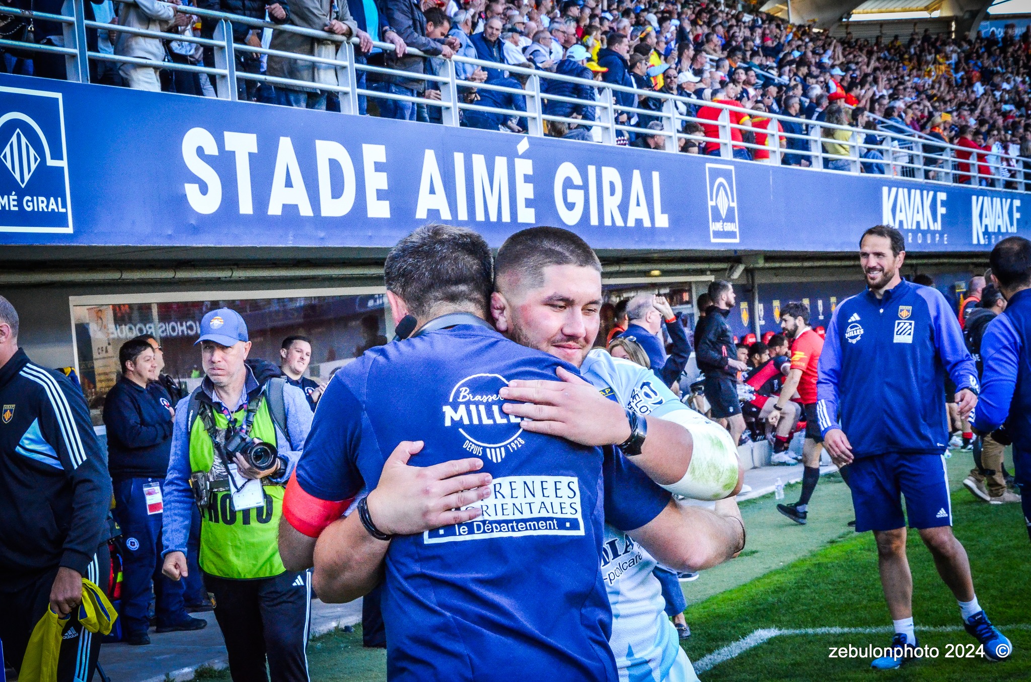  US Arlequins Perpignanais - Lyon Olympique Universitaire - Rugby - FFR 2024 - TOP14 - USAP (51) VS (20) LOU (#FFR24T14USALOU04) Photo by: Photo Zebulon | Siuxy Sports 2024-04-20