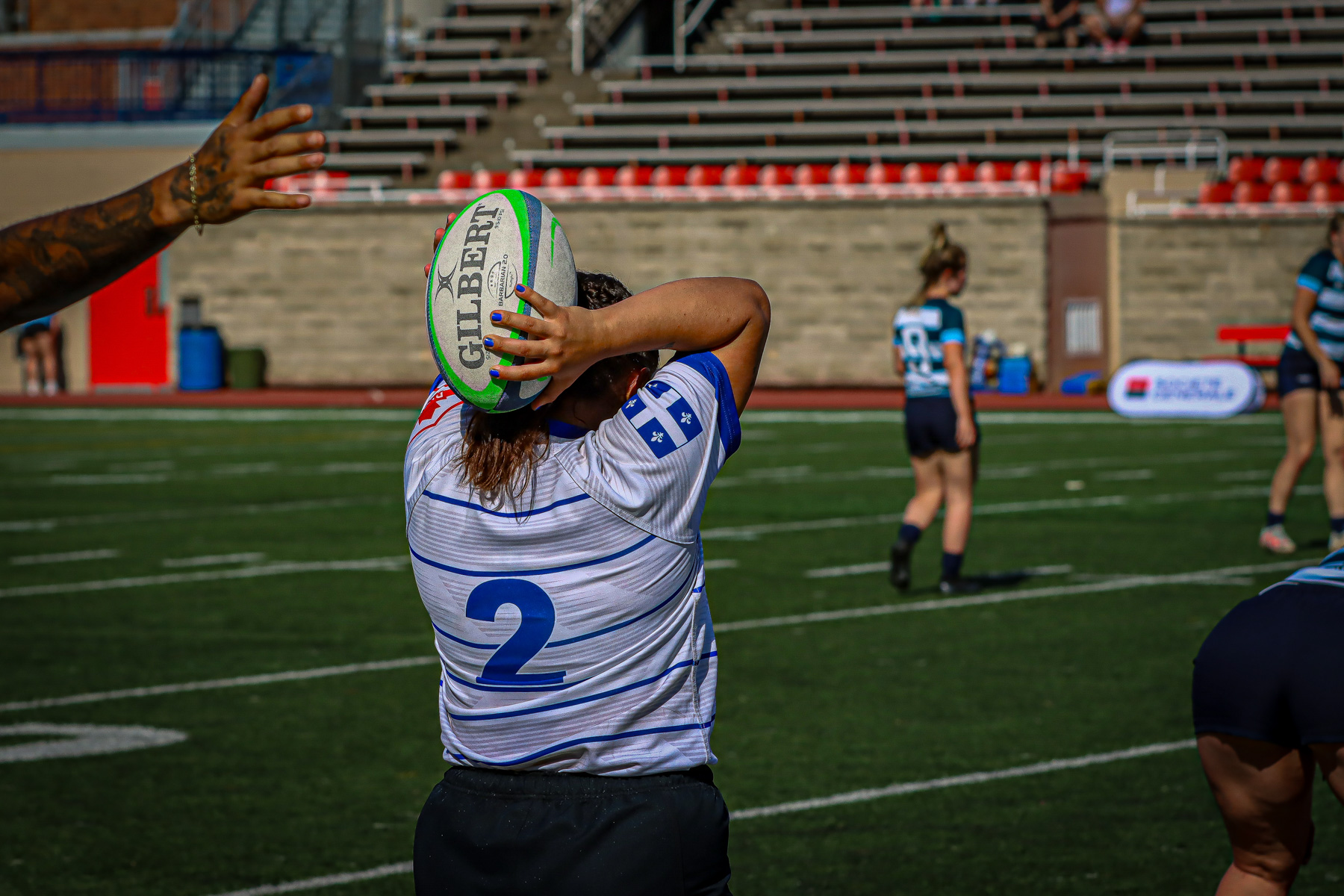  Équipe féminine - Rugby Québec - Ontario Blues (w) - Rugby - QORC-CROQ 2024 - FINALS - QUÉBEC EST (37) VS (13) ONTARIO EST - 1ST POSITION - Reel Mayarts (#QORC24QCEONE16) Photo by: Photo Mayarts | Siuxy Sports 2024-06-01