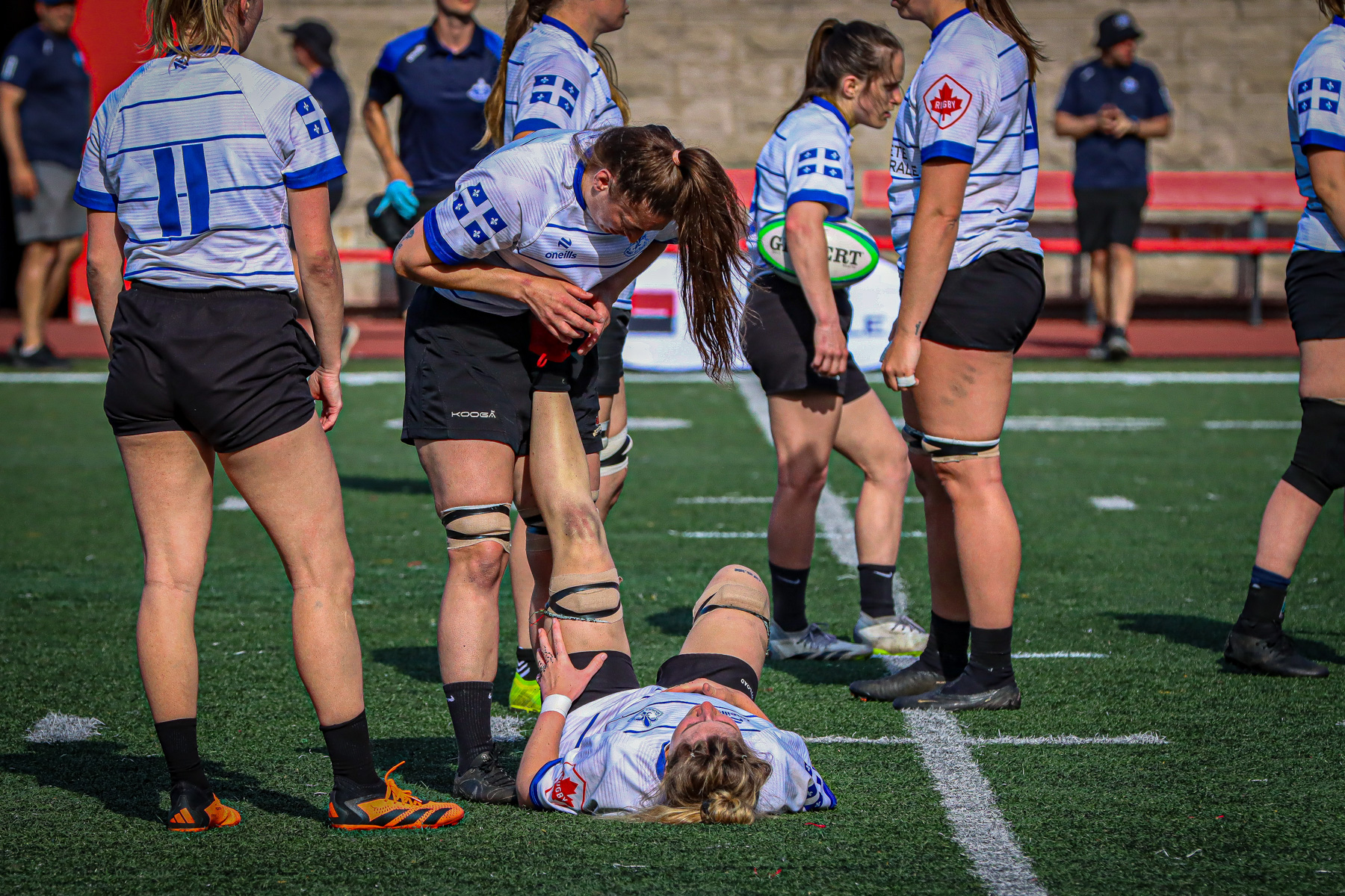  Équipe féminine - Rugby Québec - Ontario Blues (w) - Rugby - QORC-CROQ 2024 - FINALS - QUÉBEC EST (37) VS (13) ONTARIO EST - 1ST POSITION - Reel Mayarts (#QORC24QCEONE16) Photo by: Photo Mayarts | Siuxy Sports 2024-06-01