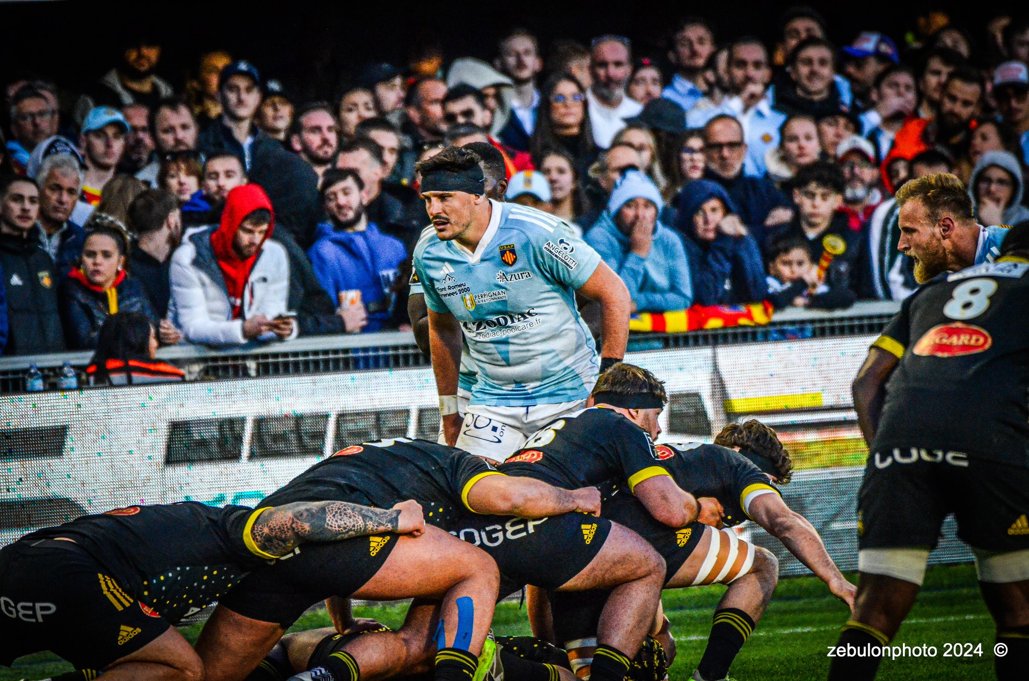  US Arlequins Perpignanais - Stade Rochelais - Rugby - TOP 14 - Perpignan (27) vs (15) La Rochelle (#TOP12USAPSR02) Photo by: Photo Zebulon | Siuxy Sports 2024-02-24