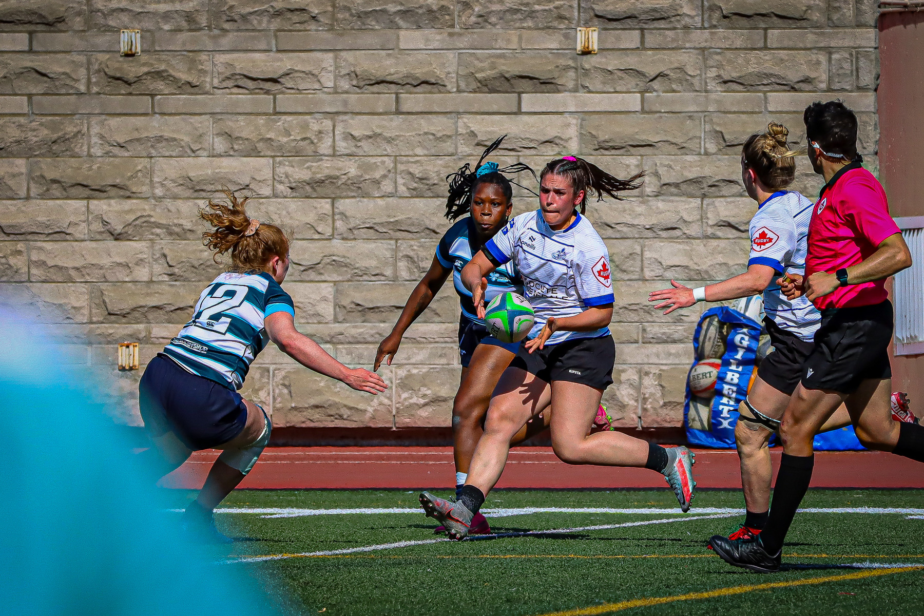 Équipe féminine - Rugby Québec - Ontario Blues (w) - Rugby - QORC-CROQ 2024 - FINALS - QUÉBEC EST (37) VS (13) ONTARIO EST - 1ST POSITION - Reel Mayarts (#QORC24QCEONE16) Photo by: Photo Mayarts | Siuxy Sports 2024-06-01