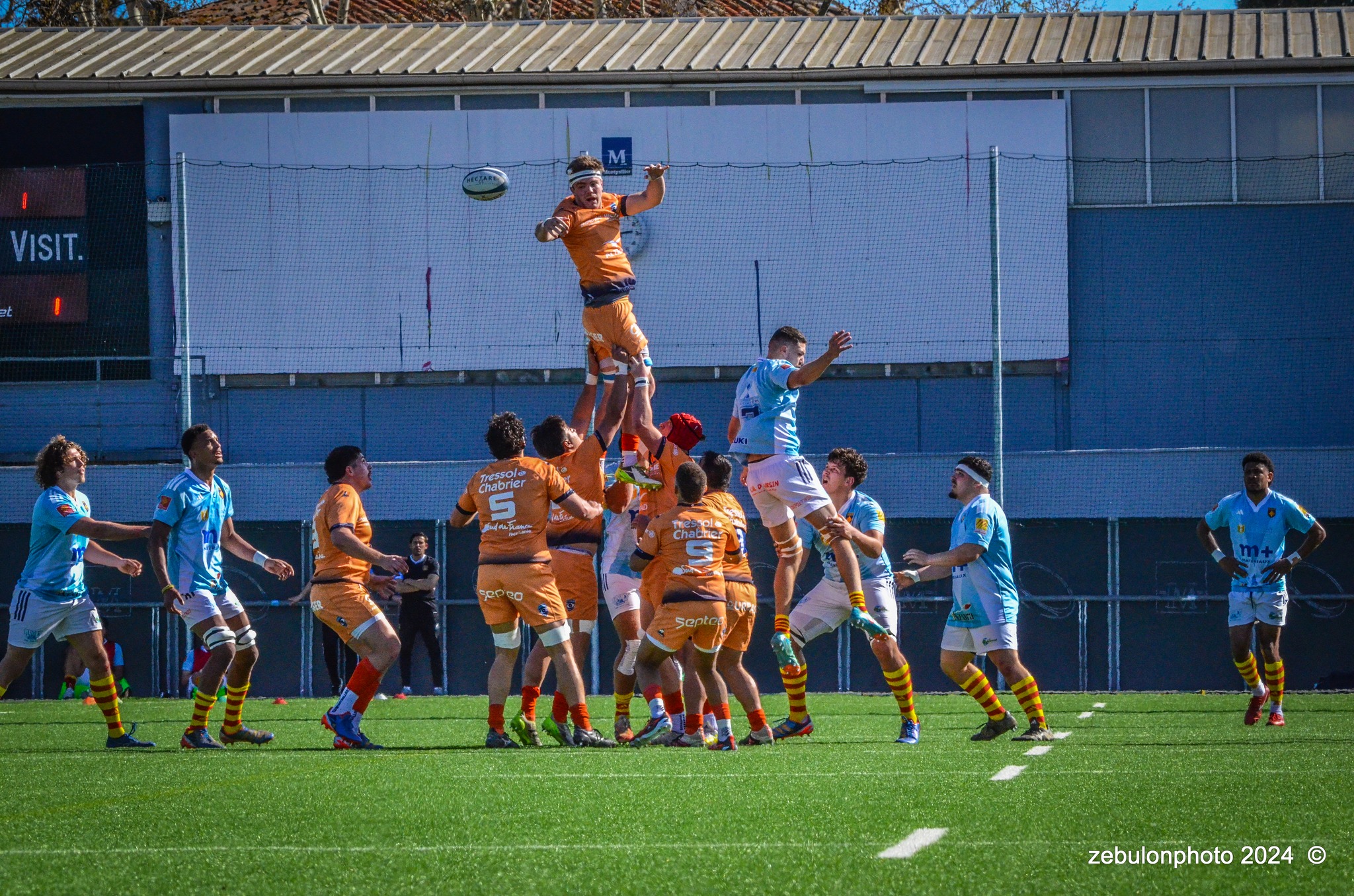  Montpellier Hérault Rugby - US Arlequins Perpignanais - Rugby - 2024 Espoirs - Montpellier (18) vs (7) Perpignan (#ESP24MHRUSAP03) Photo by: Photo Zebulon | Siuxy Sports 2024-03-16