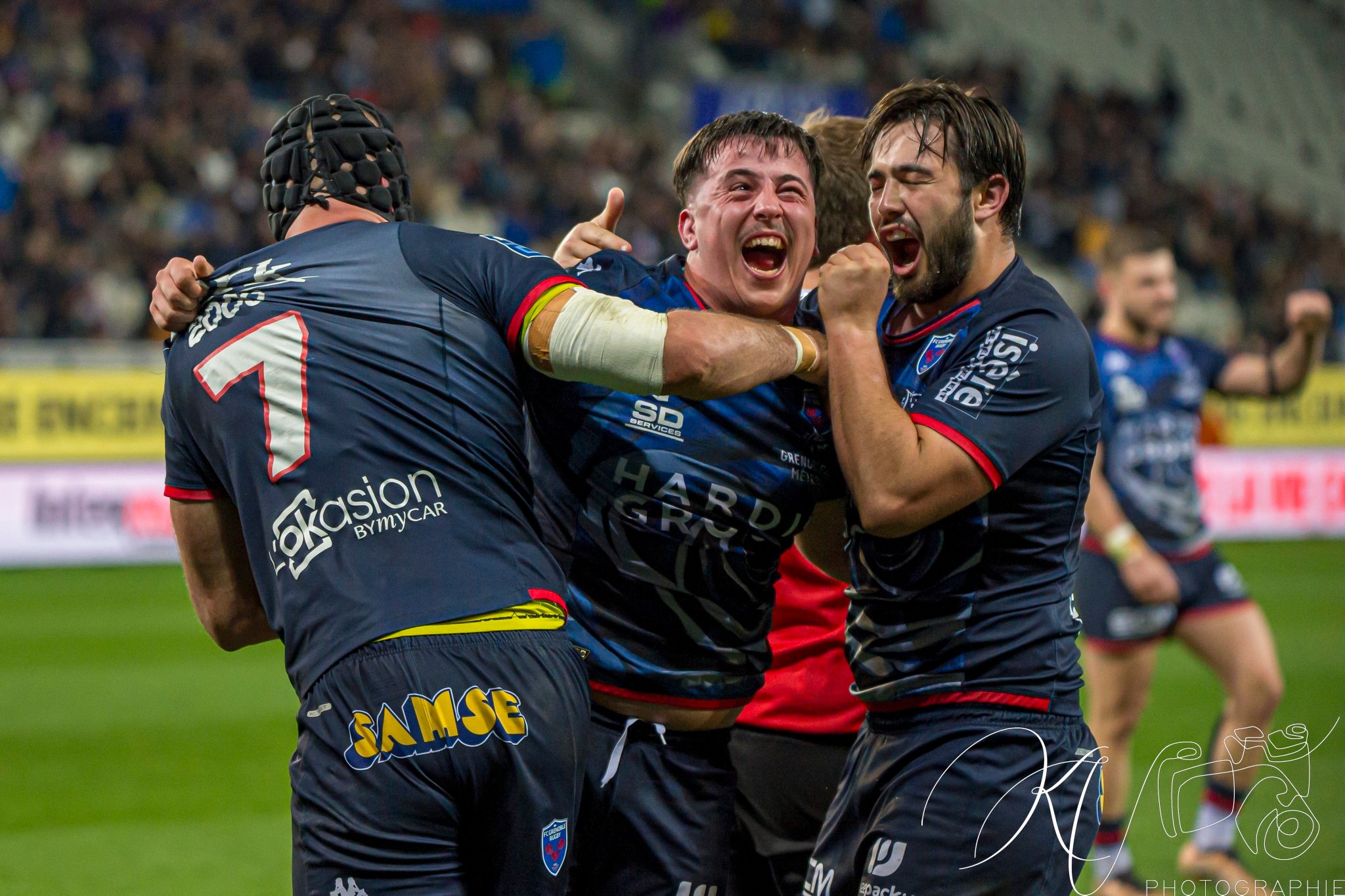 Barnabé MASSA - Romain TROUILLOUD -  FC Grenoble Rugby - Rouen Normandie Rugby - Rugby - Pro D2 - FC Grenoble (43) vs (16) Rouen (#PD224FCGRNR03) Photo by: Karine Valentin | Siuxy Sports 2024-03-01