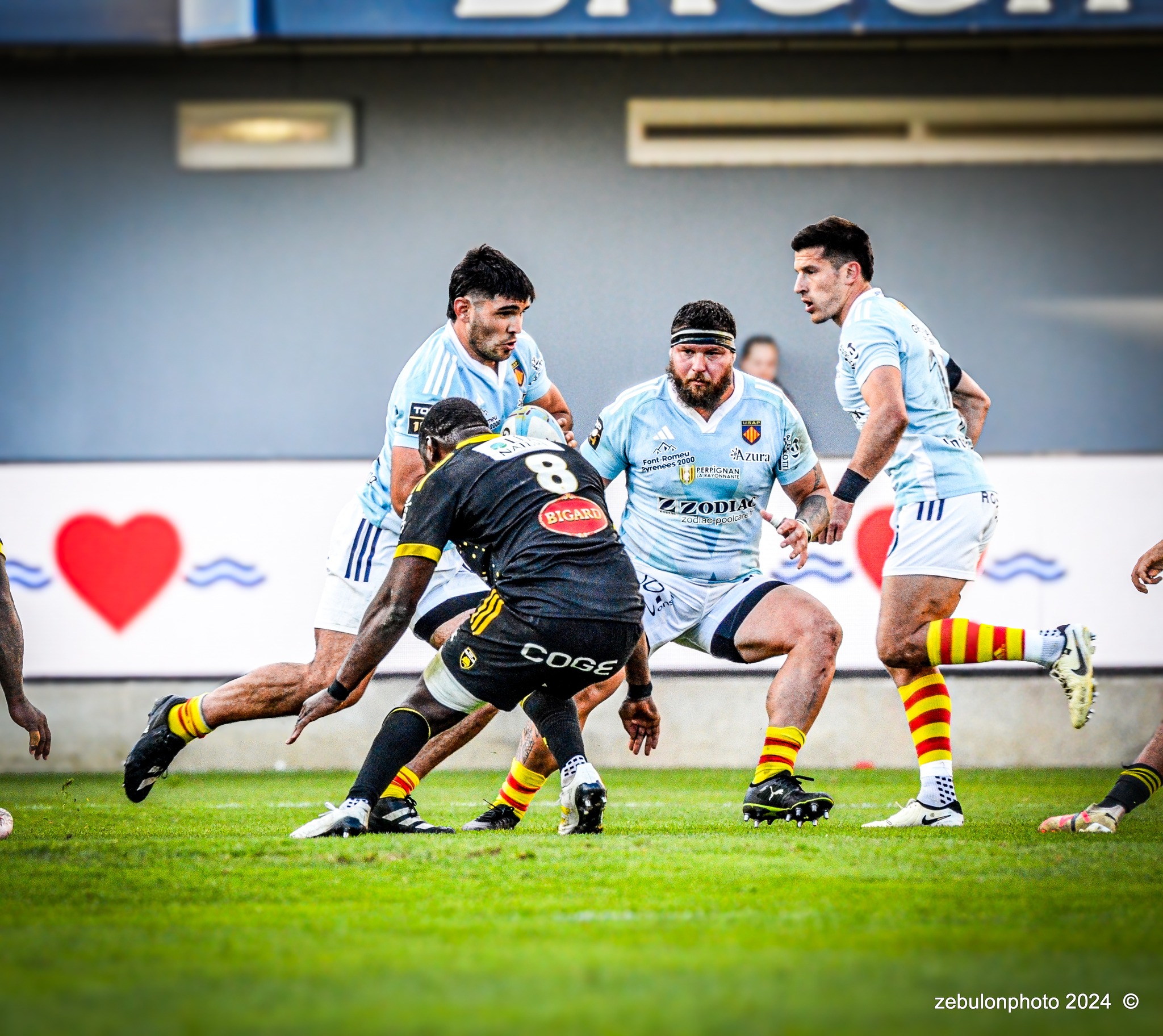  US Arlequins Perpignanais - Stade Rochelais - Rugby - TOP 14 - Perpignan (27) vs (15) La Rochelle (#TOP12USAPSR02) Photo by: Photo Zebulon | Siuxy Sports 2024-02-24