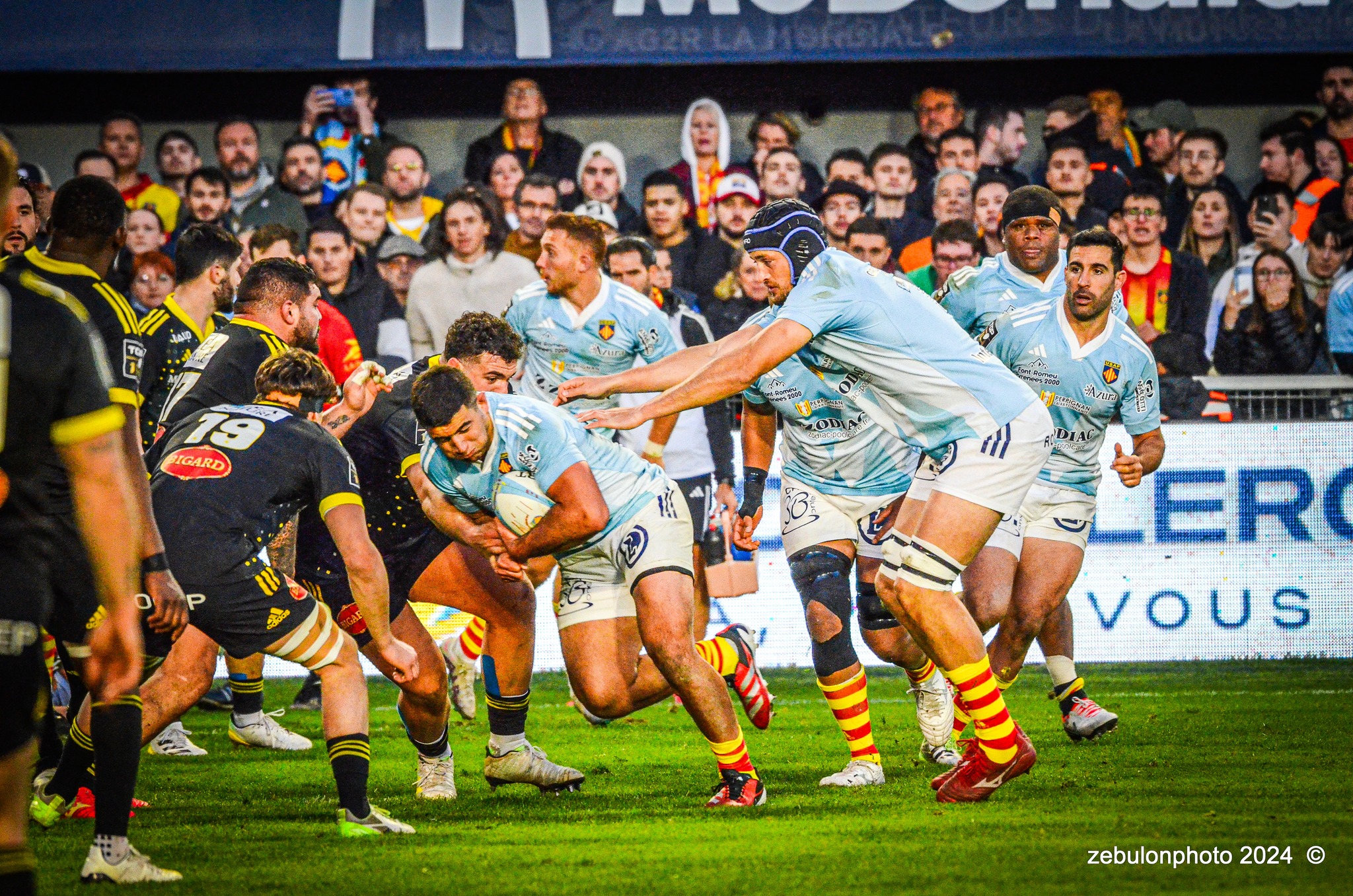  US Arlequins Perpignanais - Stade Rochelais - Rugby - TOP 14 - Perpignan (27) vs (15) La Rochelle (#TOP12USAPSR02) Photo by: Photo Zebulon | Siuxy Sports 2024-02-24