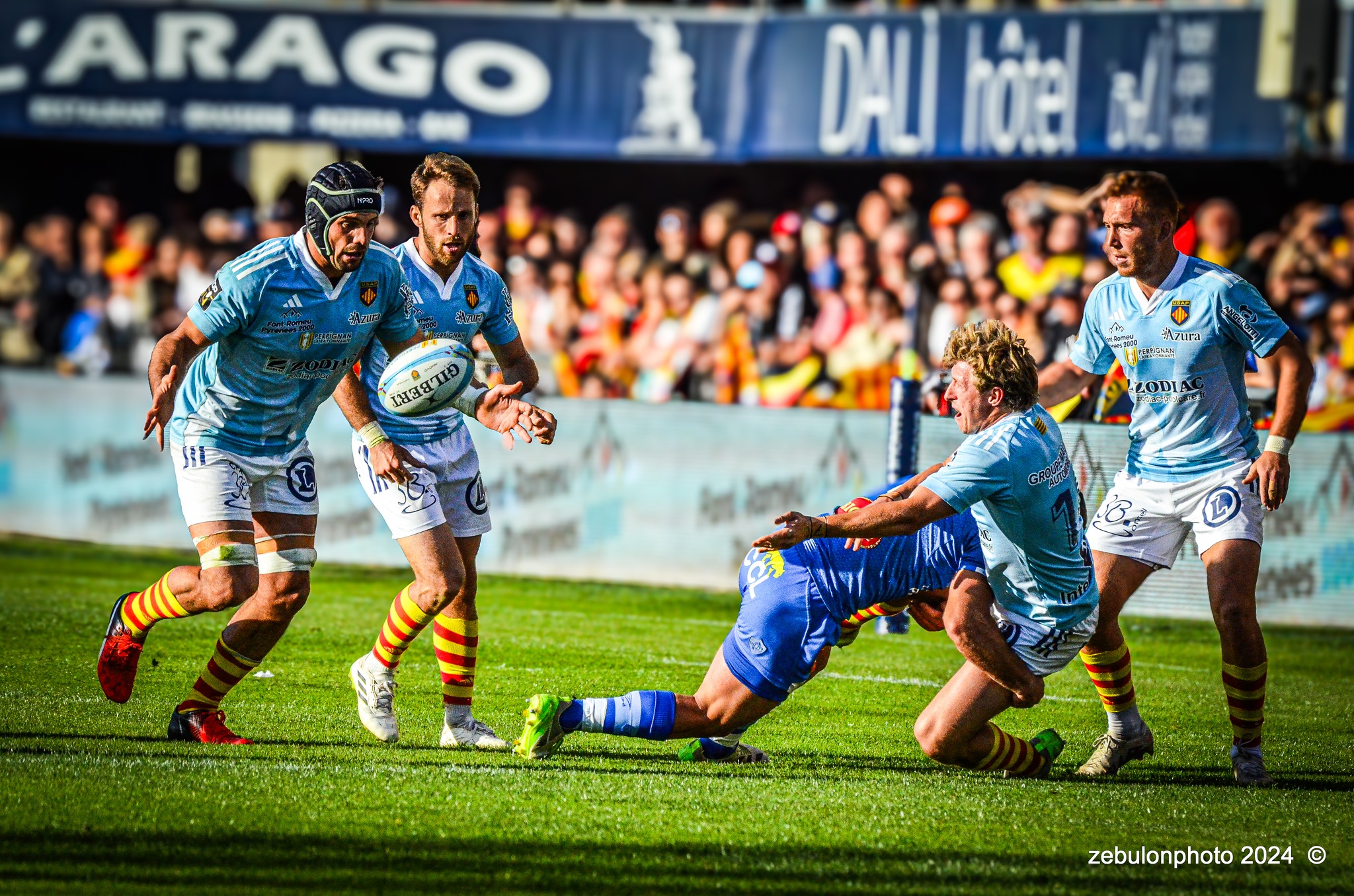  US Arlequins Perpignanais - Castres Olympique - Rugby - FFR 2024 - Top14 - USAP (43) vs (12) Castres  (#FFR24TOPPERCAS03) Photo by: Photo Zebulon | Siuxy Sports 2024-03-30