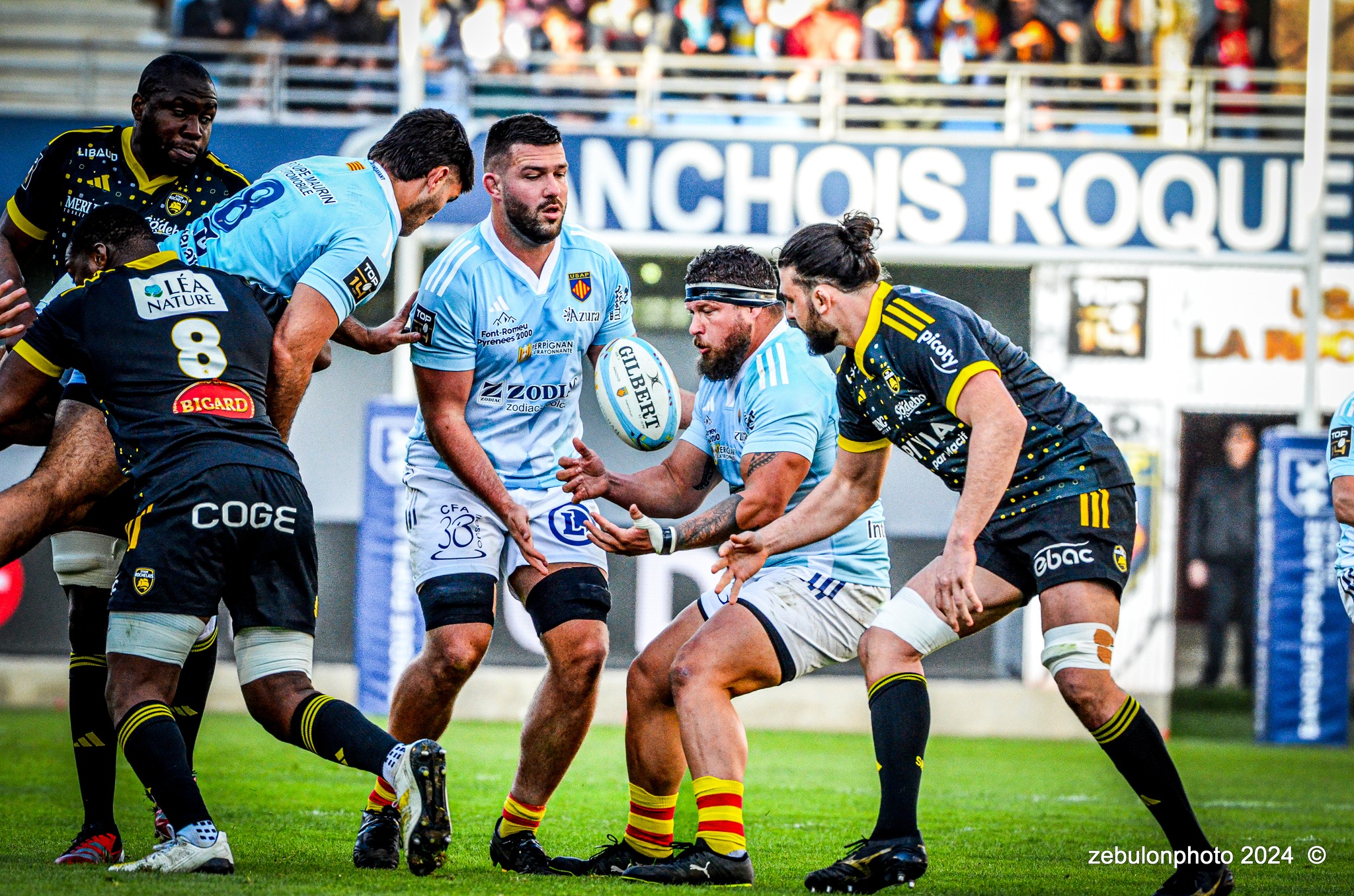  US Arlequins Perpignanais - Stade Rochelais - Rugby - TOP 14 - Perpignan (27) vs (15) La Rochelle (#TOP12USAPSR02) Photo by: Photo Zebulon | Siuxy Sports 2024-02-24