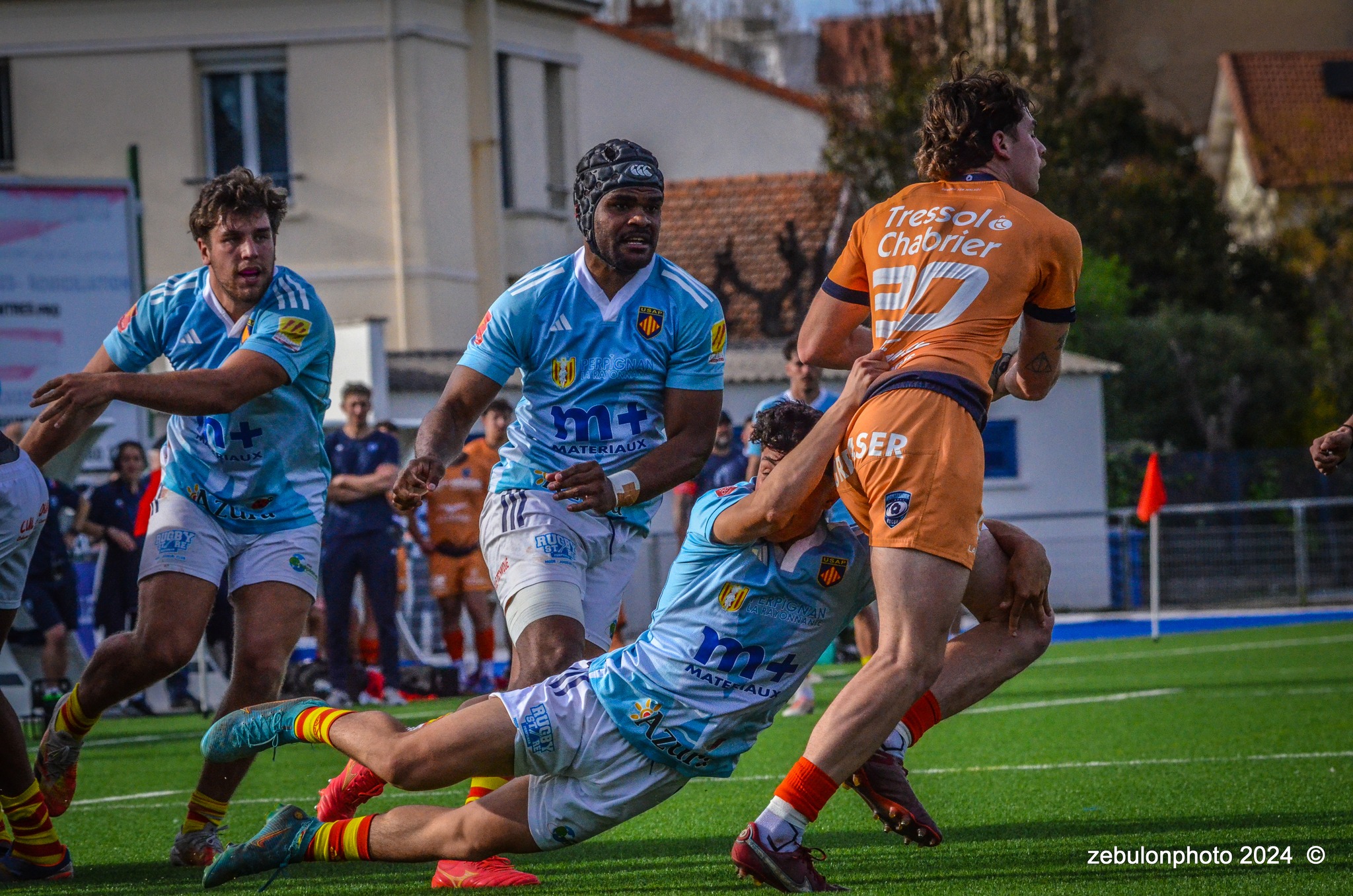  Montpellier Hérault Rugby - US Arlequins Perpignanais - Rugby - 2024 Espoirs - Montpellier (18) vs (7) Perpignan (#ESP24MHRUSAP03) Photo by: Photo Zebulon | Siuxy Sports 2024-03-16