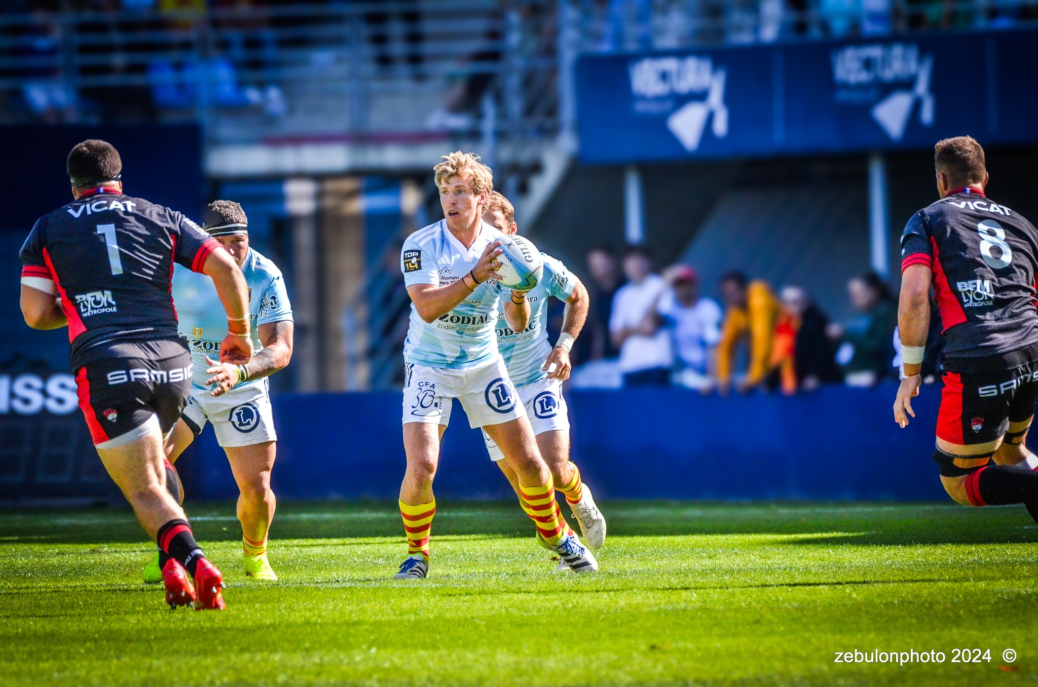  US Arlequins Perpignanais - Lyon Olympique Universitaire - Rugby - FFR 2024 - TOP14 - USAP (51) VS (20) LOU (#FFR24T14USALOU04) Photo by: Photo Zebulon | Siuxy Sports 2024-04-20