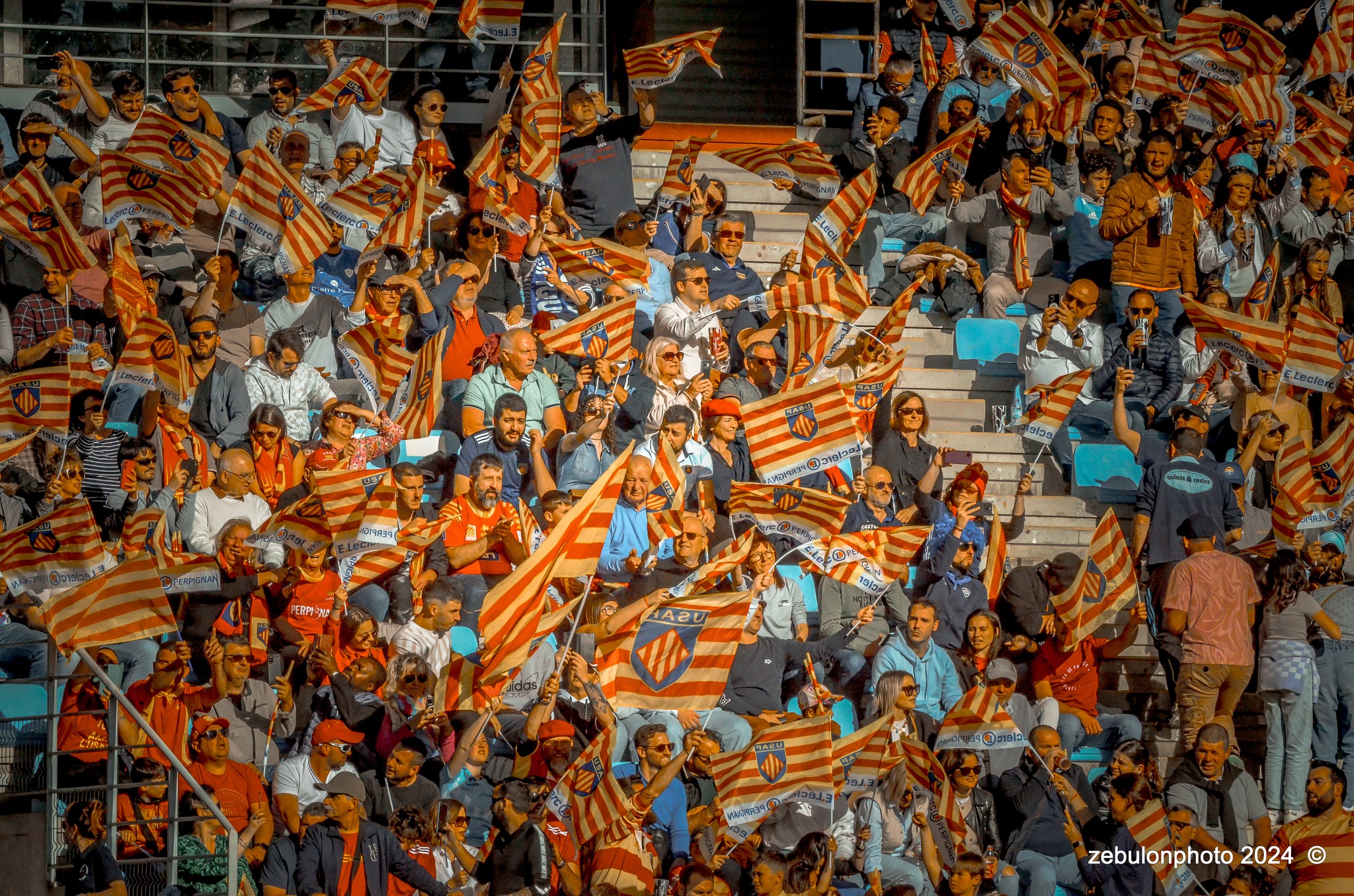  US Arlequins Perpignanais - Castres Olympique - Rugby - FFR 2024 - Top14 - USAP (43) vs (12) Castres  (#FFR24TOPPERCAS03) Photo by: Photo Zebulon | Siuxy Sports 2024-03-30