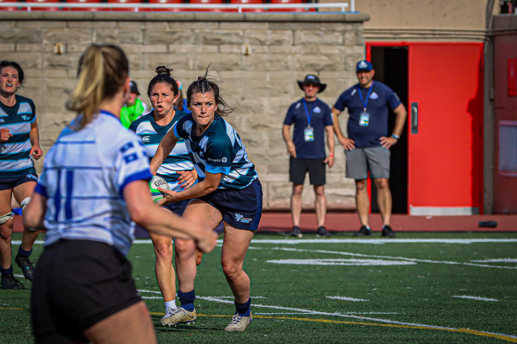  Équipe féminine - Rugby Québec - Ontario Blues (w) - Rugby - QORC-CROQ 2024 - FINALS - QUÉBEC EST (37) VS (13) ONTARIO EST - 1ST POSITION - Reel Mayarts (#QORC24QCEONE16) Photo by: Photo Mayarts | Siuxy Sports 2024-06-01