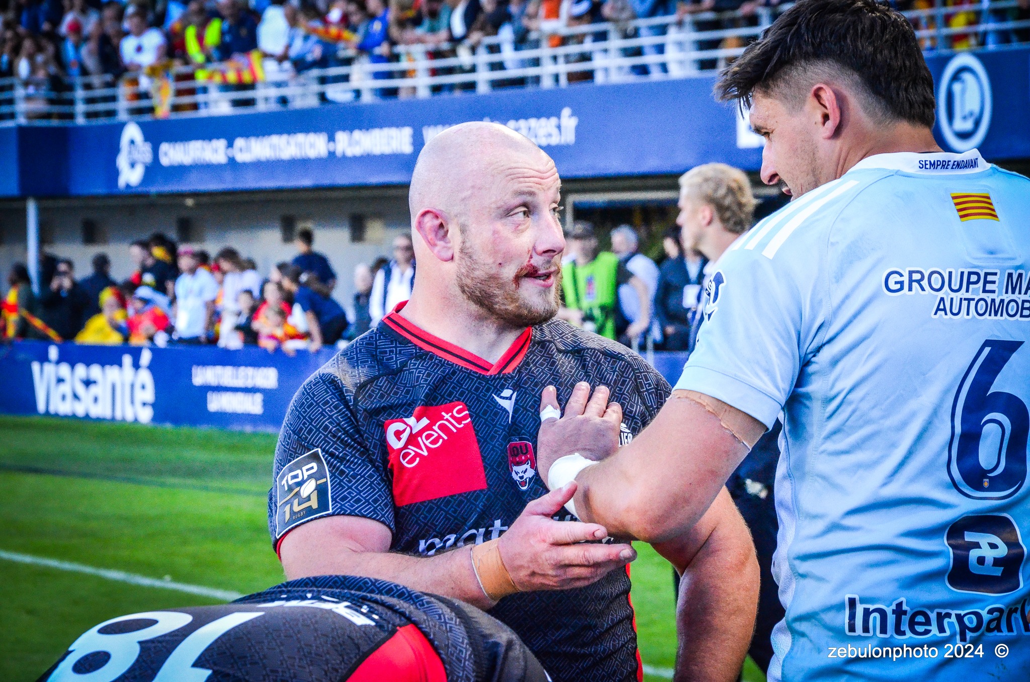  US Arlequins Perpignanais - Lyon Olympique Universitaire - Rugby - FFR 2024 - TOP14 - USAP (51) VS (20) LOU (#FFR24T14USALOU04) Photo by: Photo Zebulon | Siuxy Sports 2024-04-20