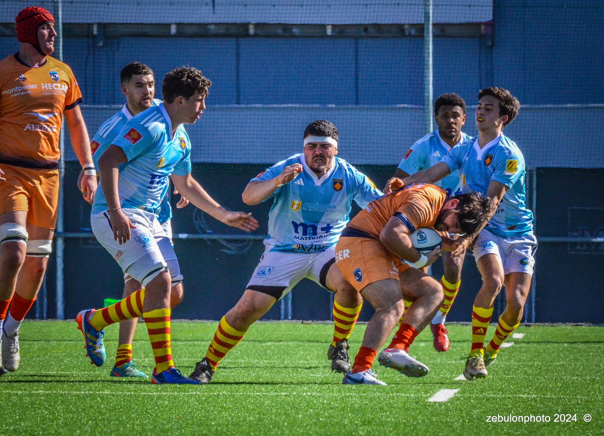  Montpellier Hérault Rugby - US Arlequins Perpignanais - Rugby - 2024 Espoirs - Montpellier (18) vs (7) Perpignan (#ESP24MHRUSAP03) Photo by: Photo Zebulon | Siuxy Sports 2024-03-16
