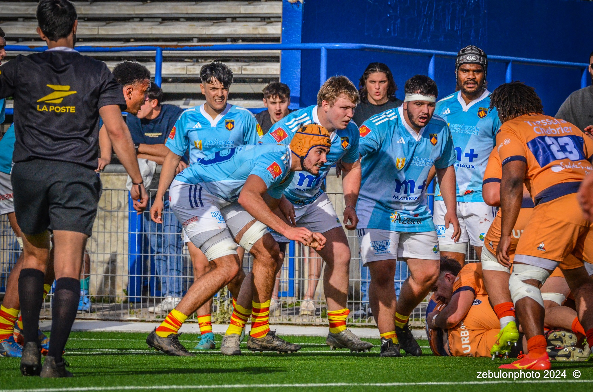  Montpellier Hérault Rugby - US Arlequins Perpignanais - Rugby - 2024 Espoirs - Montpellier (18) vs (7) Perpignan (#ESP24MHRUSAP03) Photo by: Photo Zebulon | Siuxy Sports 2024-03-16