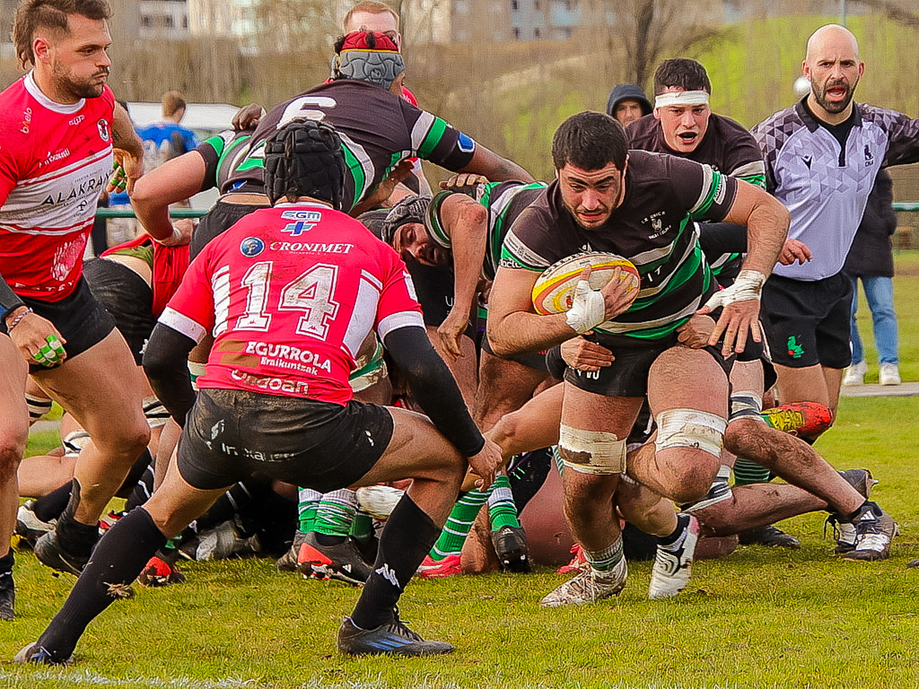 Federico Alejandro BORDIGONI - Cosme PLAZA MORENO - Talla SAMB ALDASORO - Peio URRUTIA ARANDIA -  La Única Rugby Taldea - Gernika Rugby Taldea - Rugby - FER 2024 - DHB - La Unica RT (10) vs (31) Gernika RT (#FER24DHBUNIGER03) Photo by:  | Siuxy Sports 2024-03-09