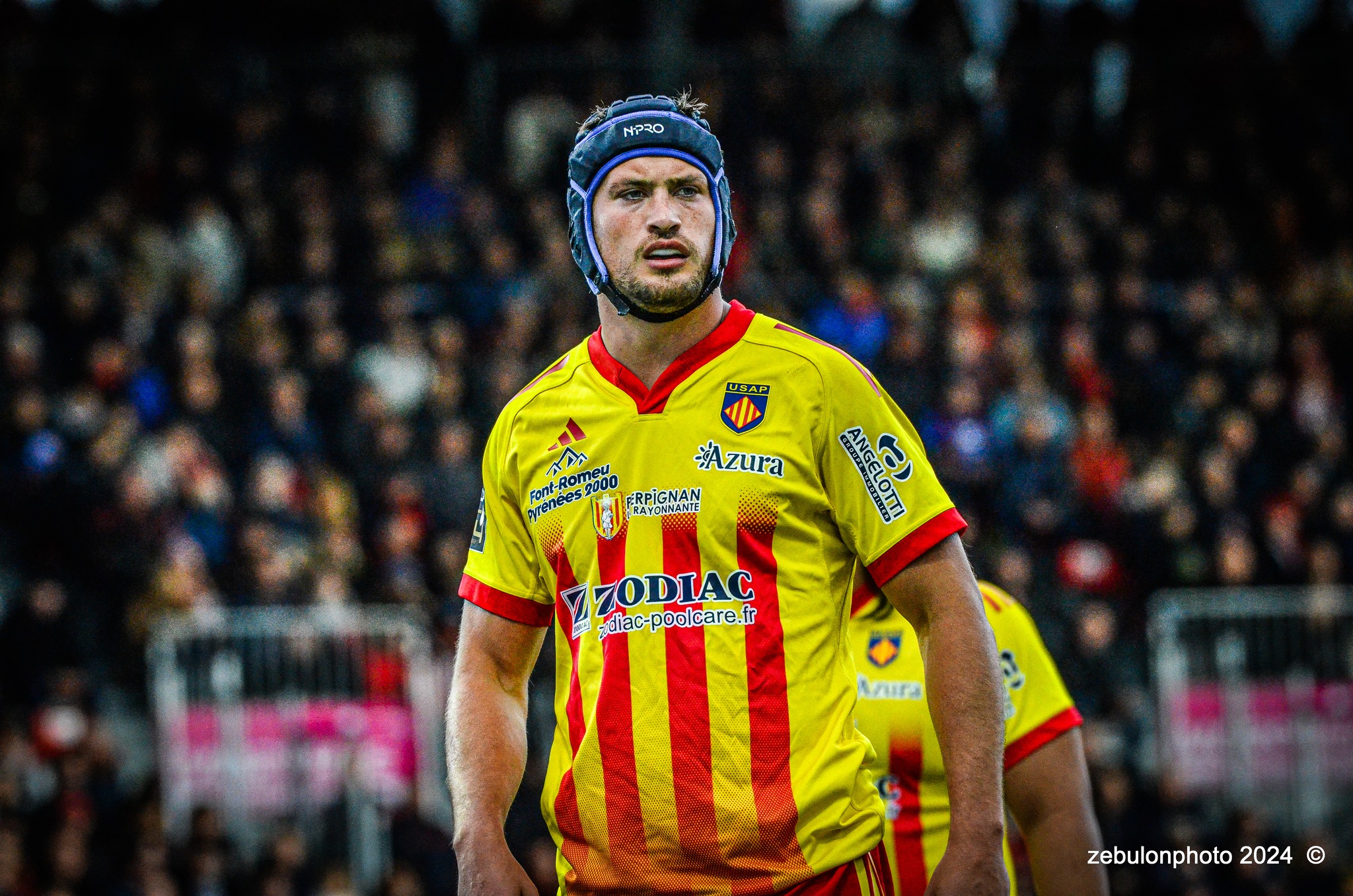  US Oyonnax Rugby - US Arlequins Perpignanais - Rugby - FFR - 2024 Top14 - Oyonnax (14) vs (15) USAP (#FFR24T14OYPP03) Photo by: Photo Zebulon | Siuxy Sports 2024-03-23