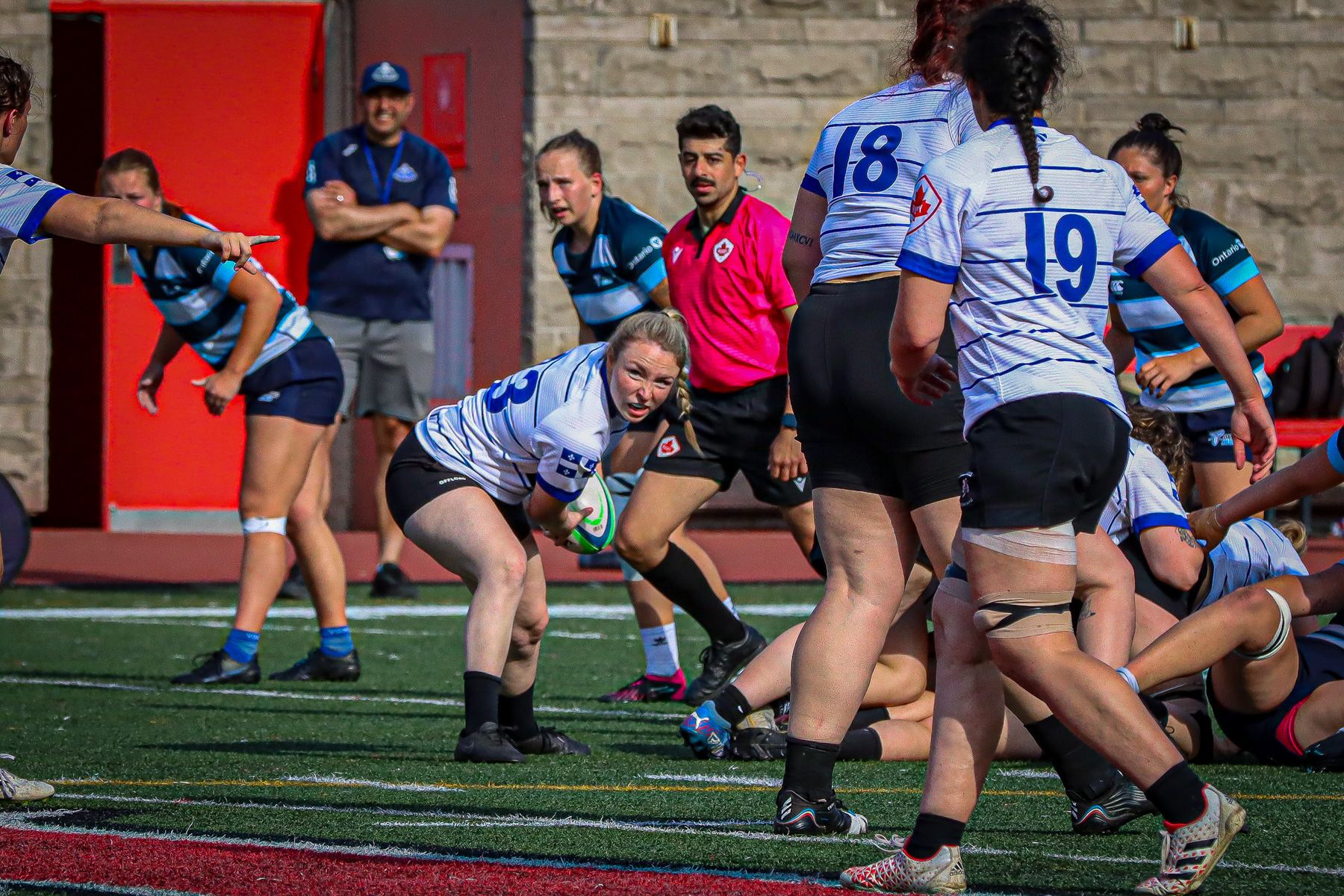  Équipe féminine - Rugby Québec - Ontario Blues (w) - Rugby - QORC-CROQ 2024 - FINALS - QUÉBEC EST (37) VS (13) ONTARIO EST - 1ST POSITION - Reel Mayarts (#QORC24QCEONE16) Photo by: Photo Mayarts | Siuxy Sports 2024-06-01