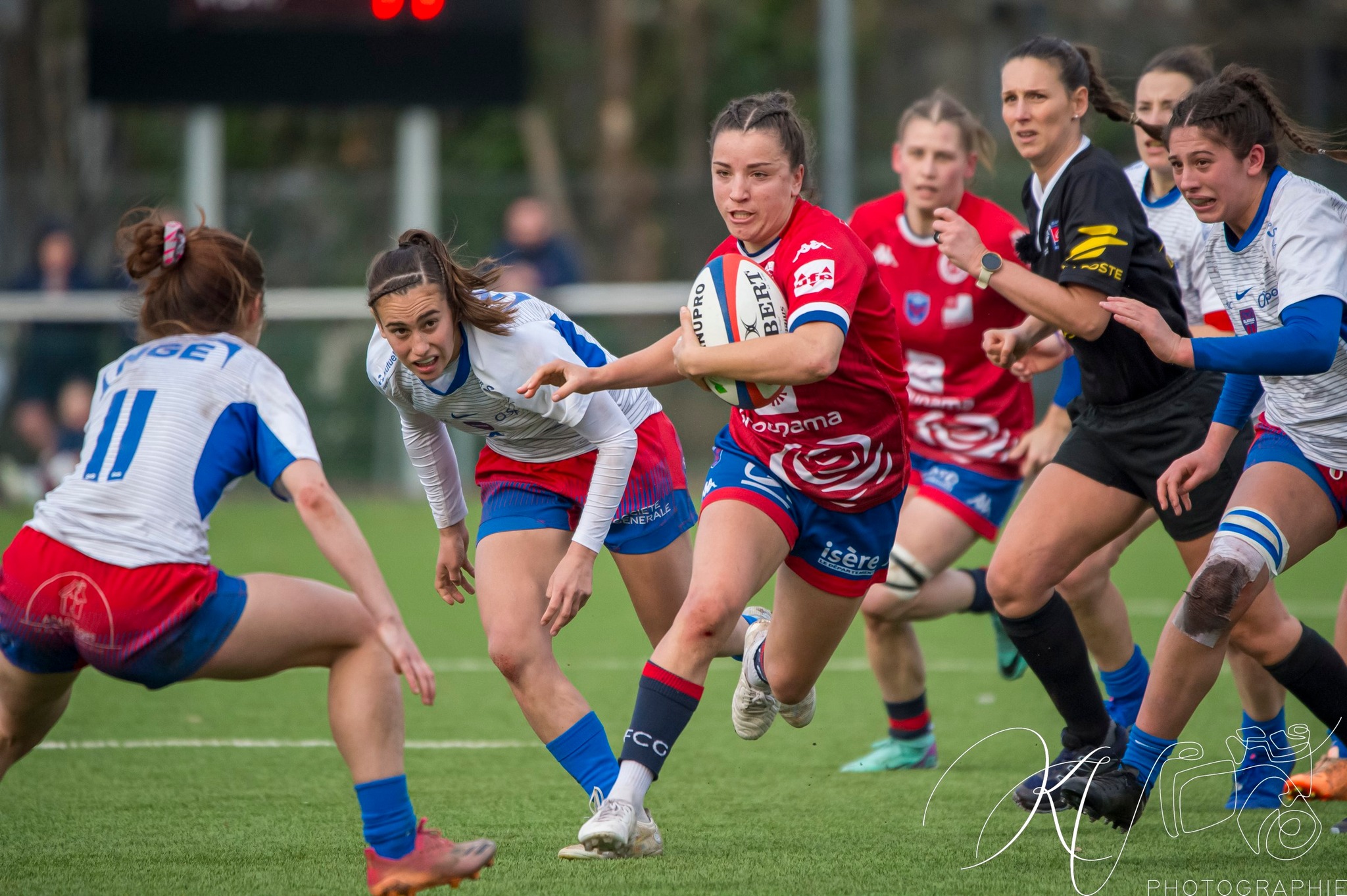 Alexandra CHAMBON - Emeline GROS -  FC Grenoble Rugby - Blagnac - Rugby - 2024 Élite 1 Féminine - FC Grenoble Amazones (18)  vs (13) Blagnac (#E1G24FCGBLA02) Photo by: Karine Valentin | Siuxy Sports 2024-02-18