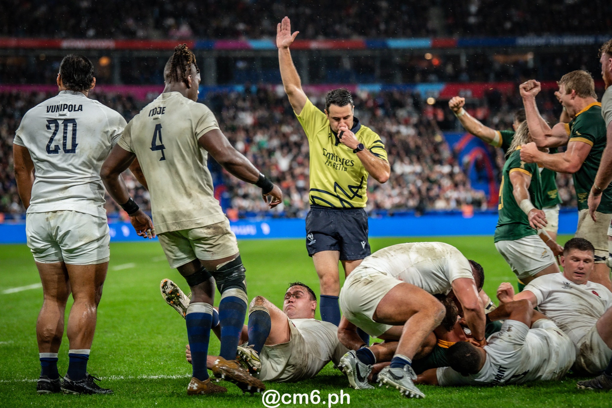  England national rugby union team - South Africa national rugby union team - Rugby - RWC 2023 - England (15) vs (16) South Africa (#RWC23ENGSAF10) Photo by: Christian Mas | Siuxy Sports 2023-10-21